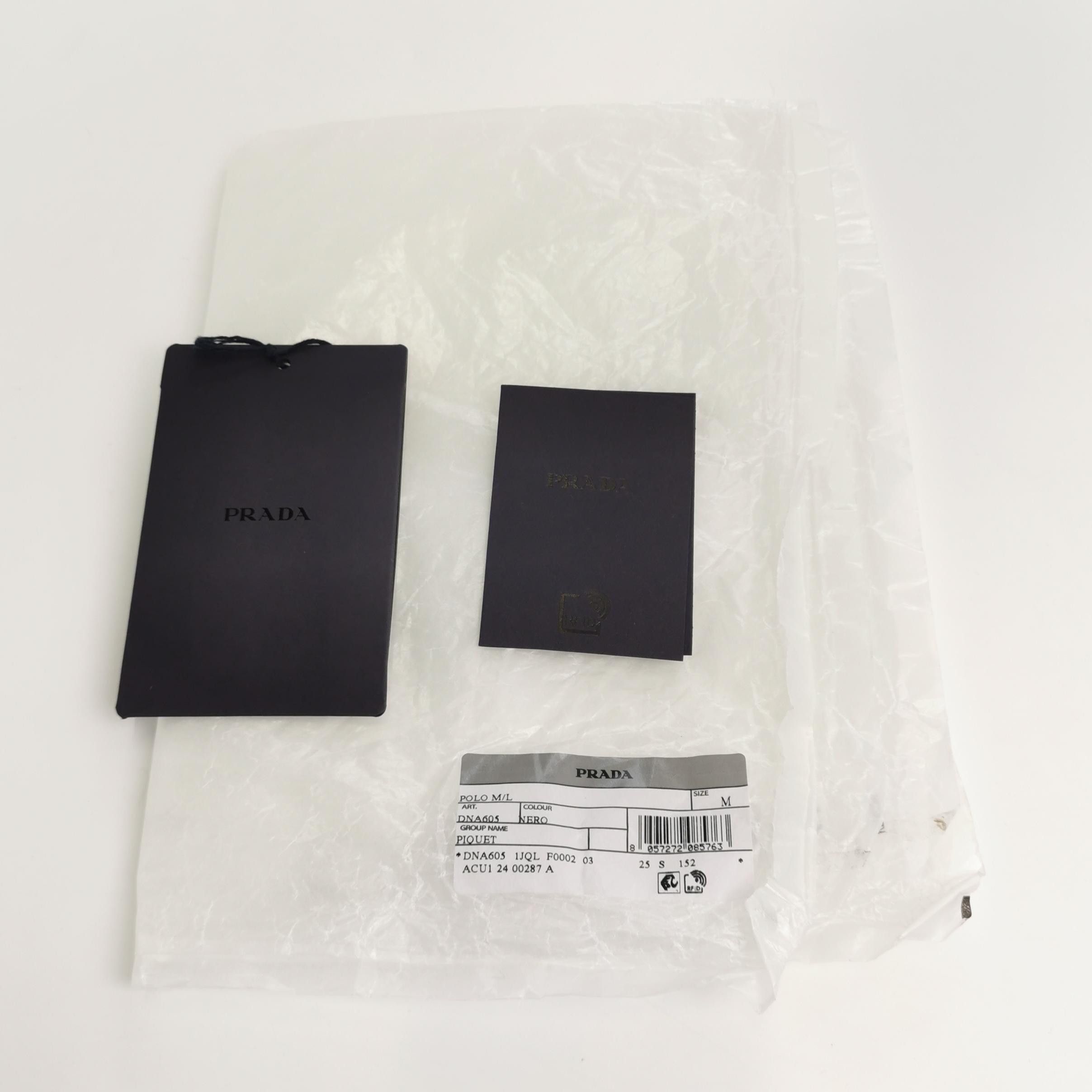 Prada Prada Black Piquet Long Sleeve Polo Size M Size US M / EU 48-50 / 2 - 4 Thumbnail