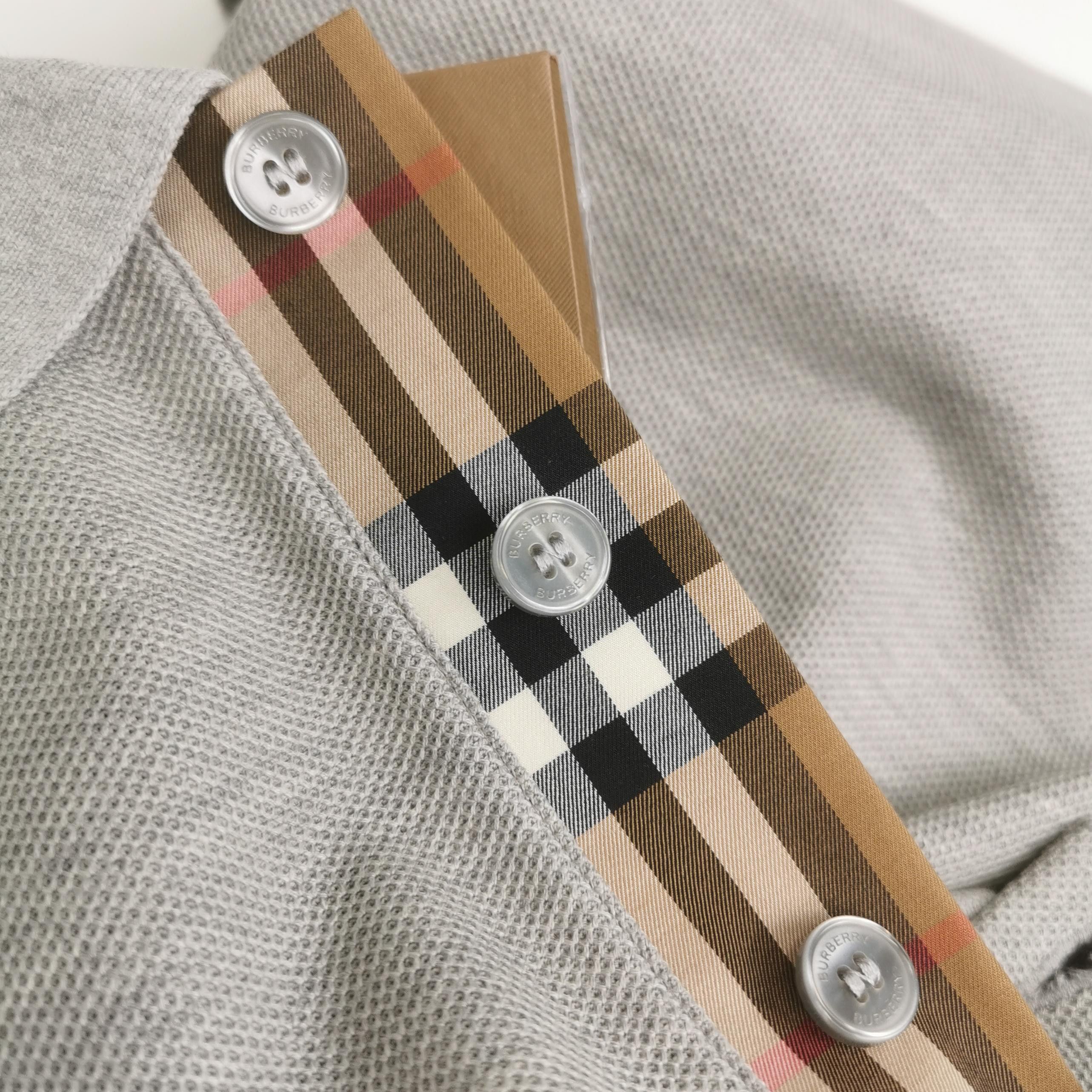Burberry Burberry Check Placket Gray Polo Shirt US S Size US S / EU 44-46 / 1 - 4 Thumbnail