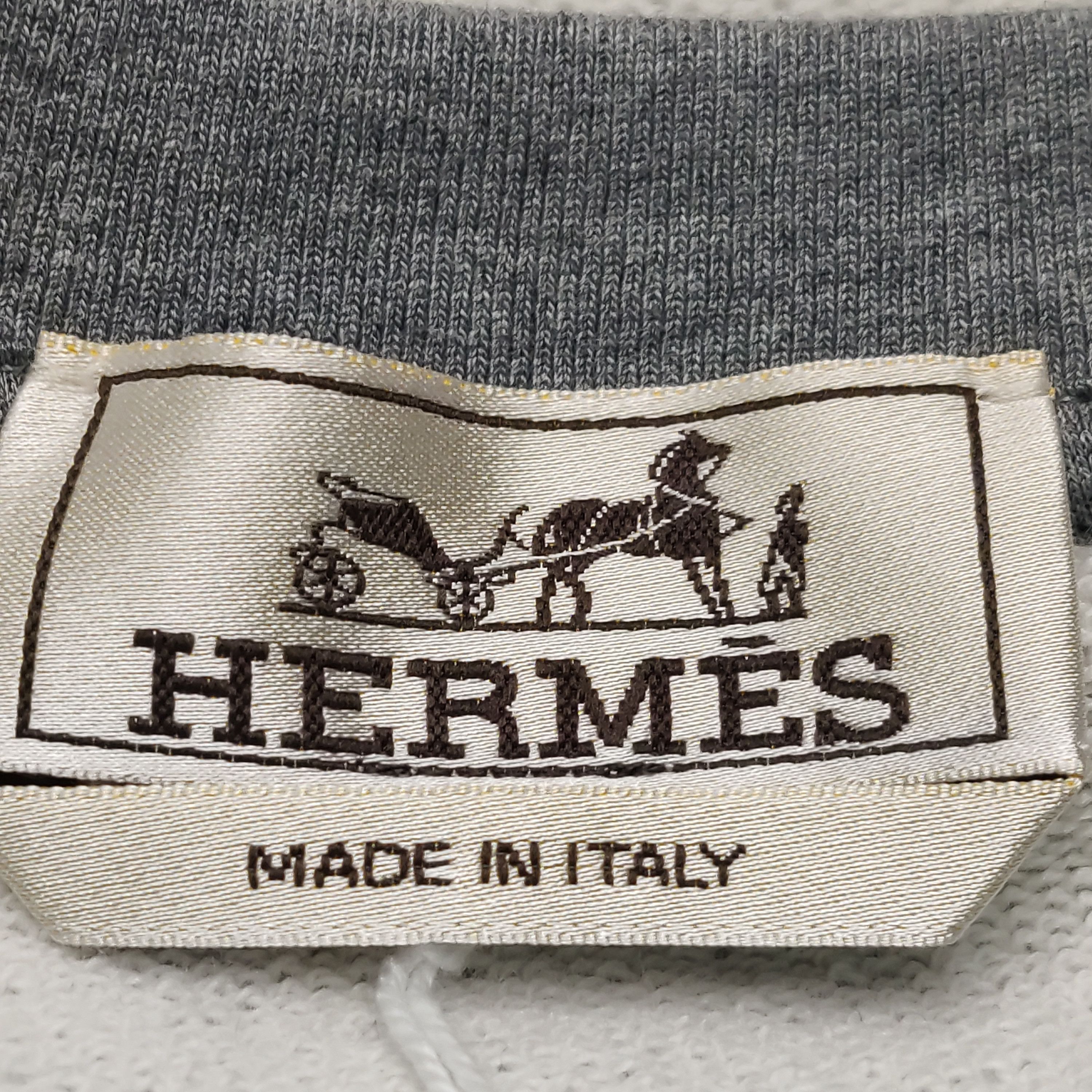 Hermes Hermes Embroidered Logo Gray T-Shirt Size M Size US M / EU 48-50 / 2 - 6 Thumbnail