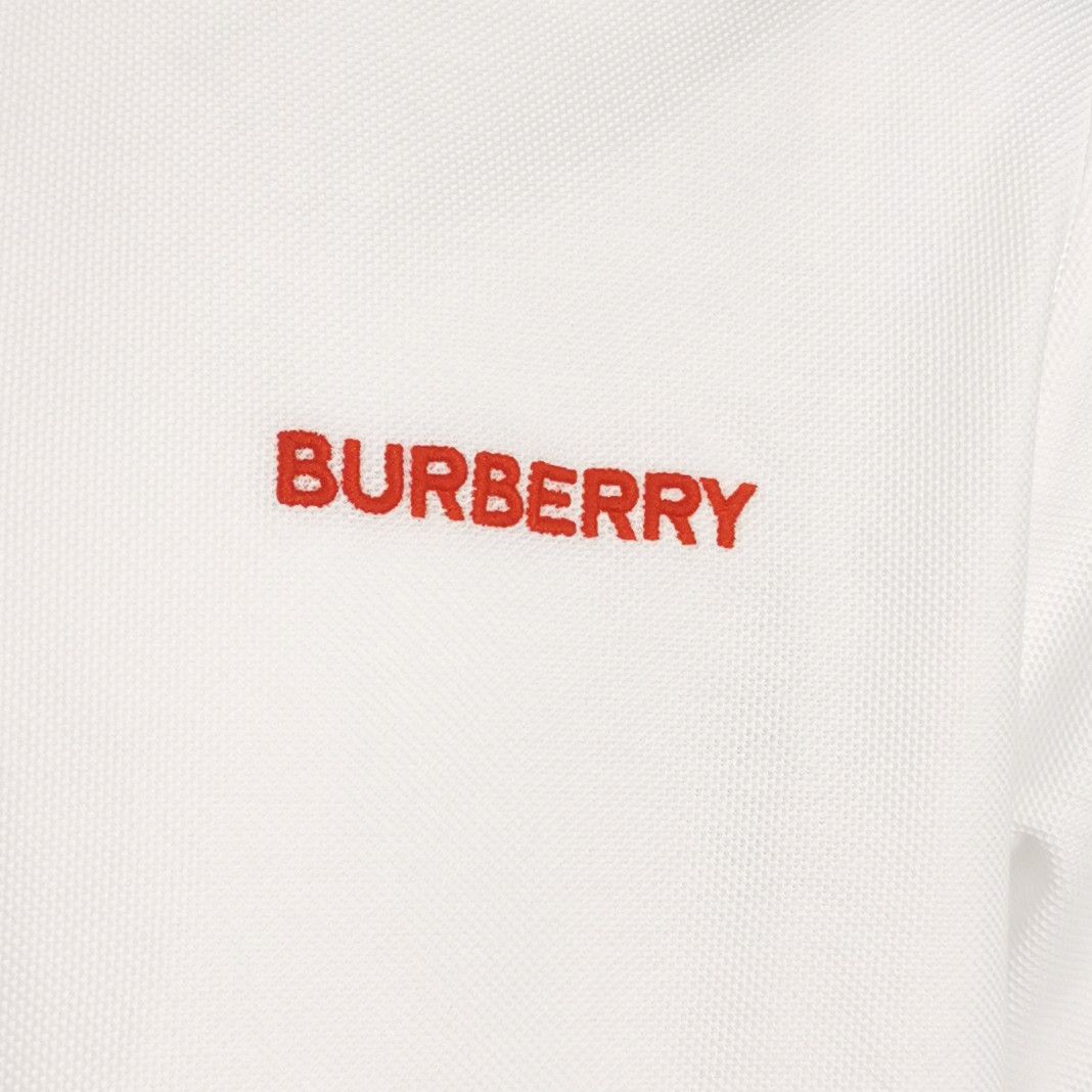 Burberry Burberry White Embroidered Logo Polo Shirt XL Size US XL / EU 56 / 4 - 4 Thumbnail
