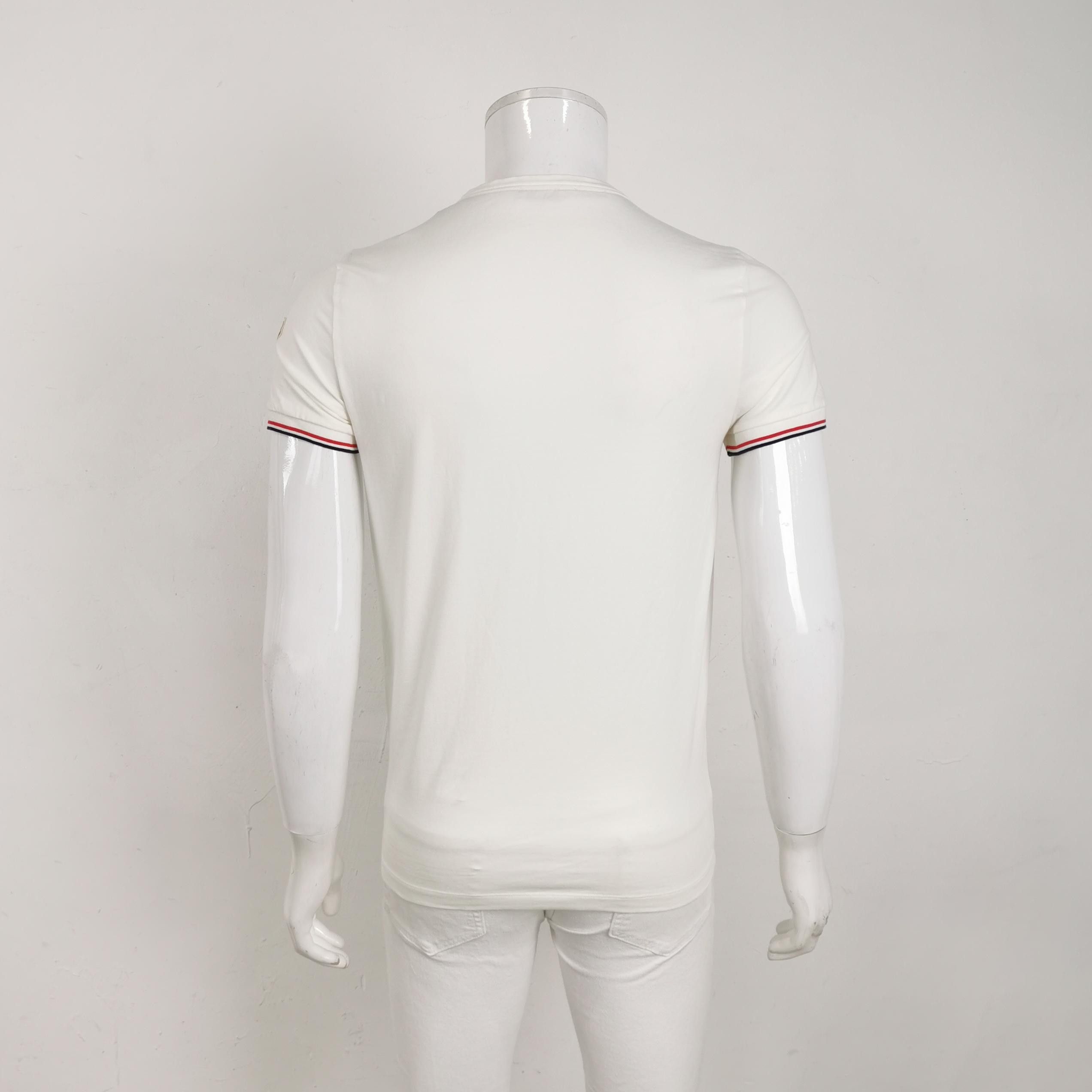Moncler Moncler Cotton Tricolor Trim T-Shirt M Size US M / EU 48-50 / 2 - 3 Thumbnail