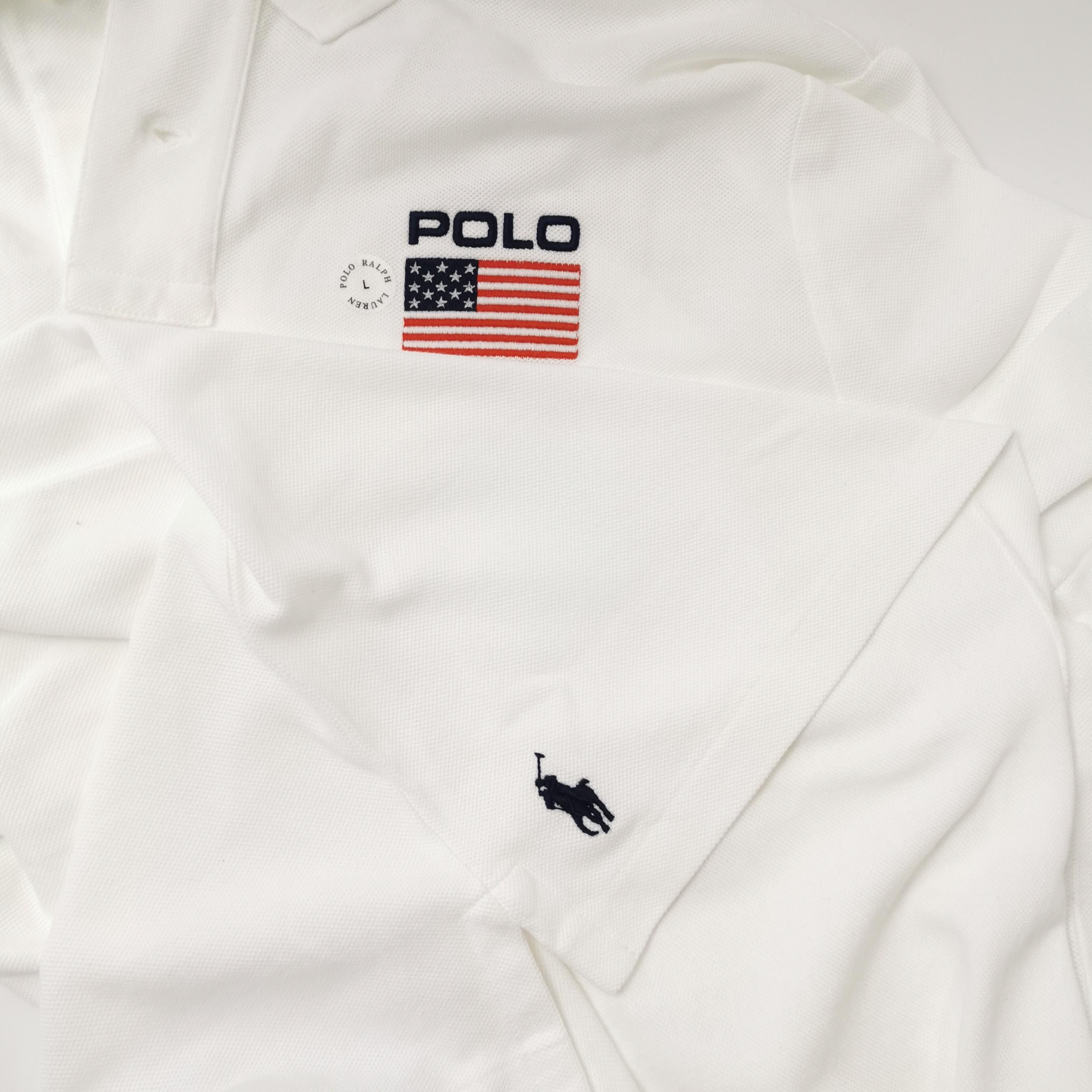Polo Ralph Lauren Polo Ralph Lauren Flag Logo Polo Shirt L Size US L / EU 52-54 / 3 - 4 Thumbnail
