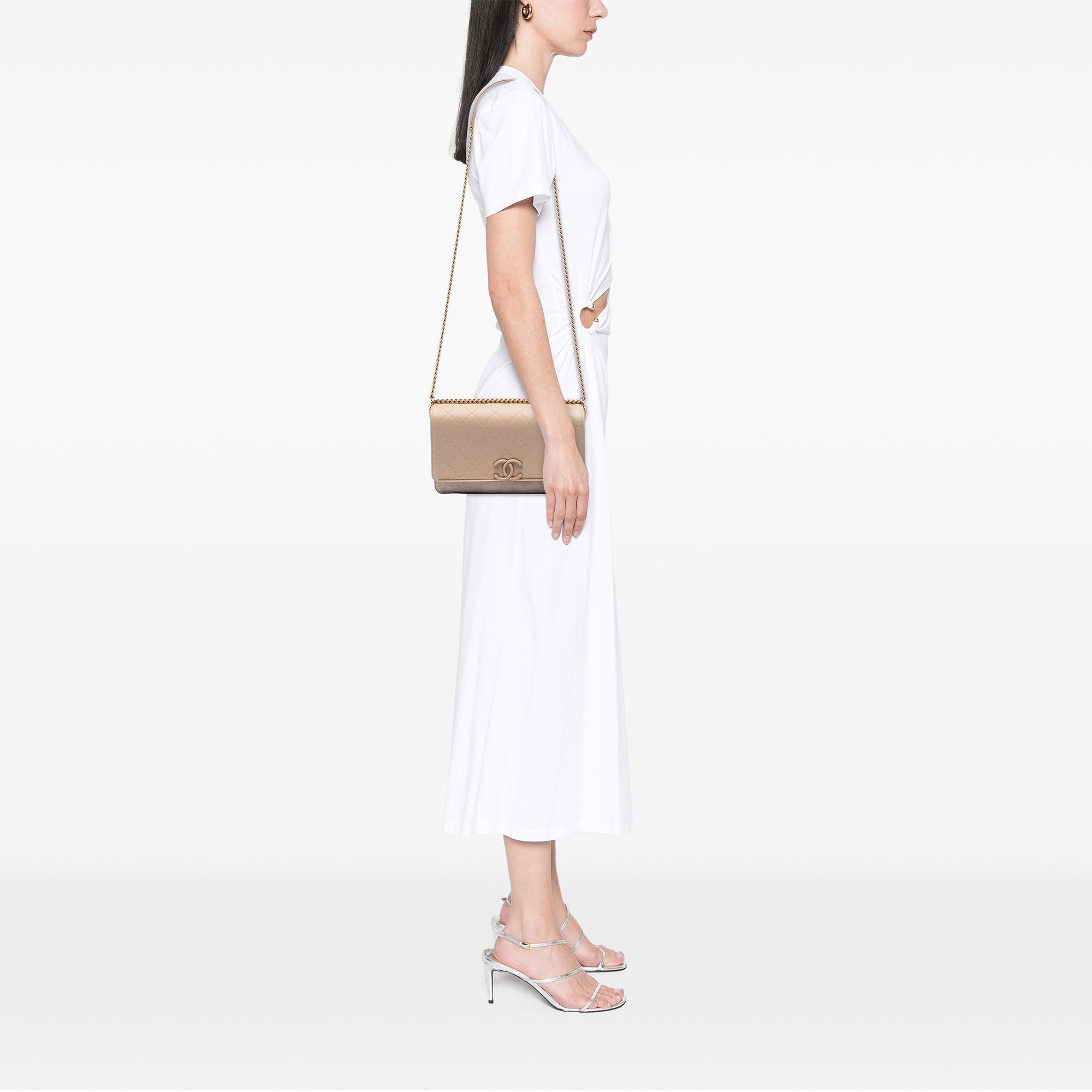 Chanel CC Stitched Caviar and Suede Lady Coco Flap Size ONE SIZE - 7 Thumbnail