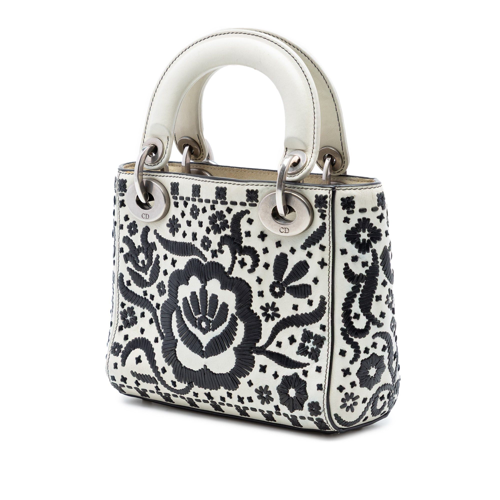 Dior Mini Calfskin Flower Embroidered Lady Dior Size ONE SIZE - 2 Thumbnail