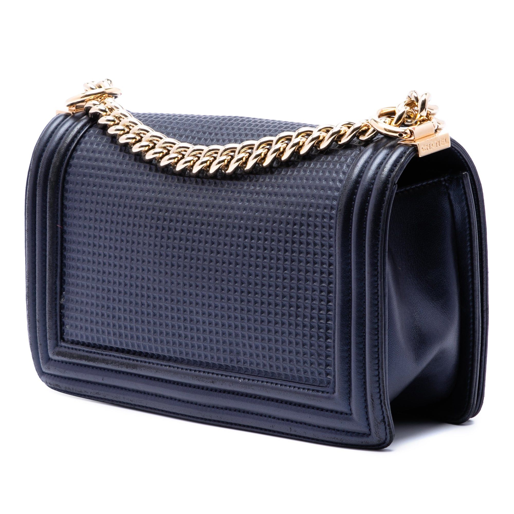 Chanel Old Medium Lambskin Embossed Cube Boy Flap Size ONE SIZE - 2 Thumbnail