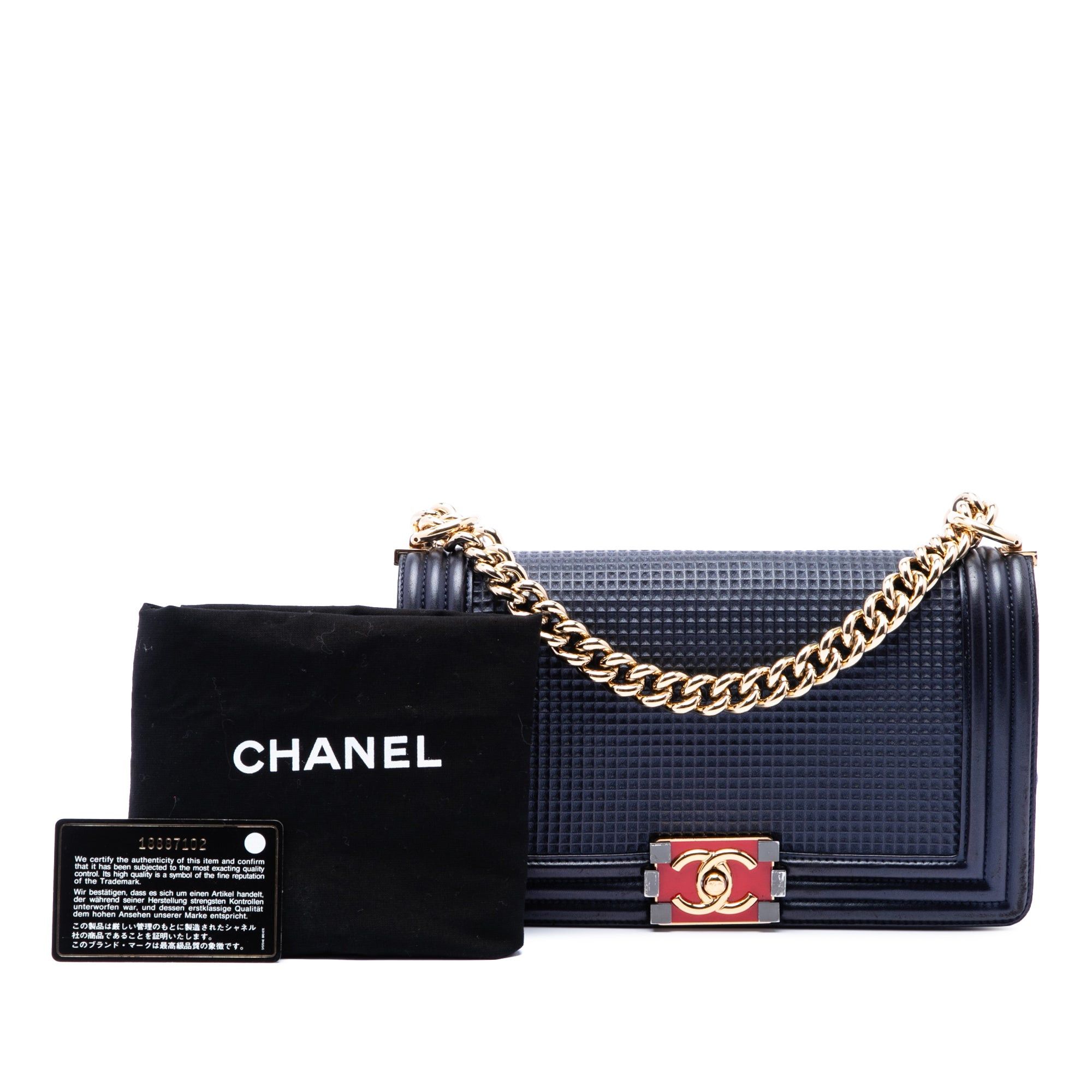 Chanel Old Medium Lambskin Embossed Cube Boy Flap Size ONE SIZE - 8 Thumbnail