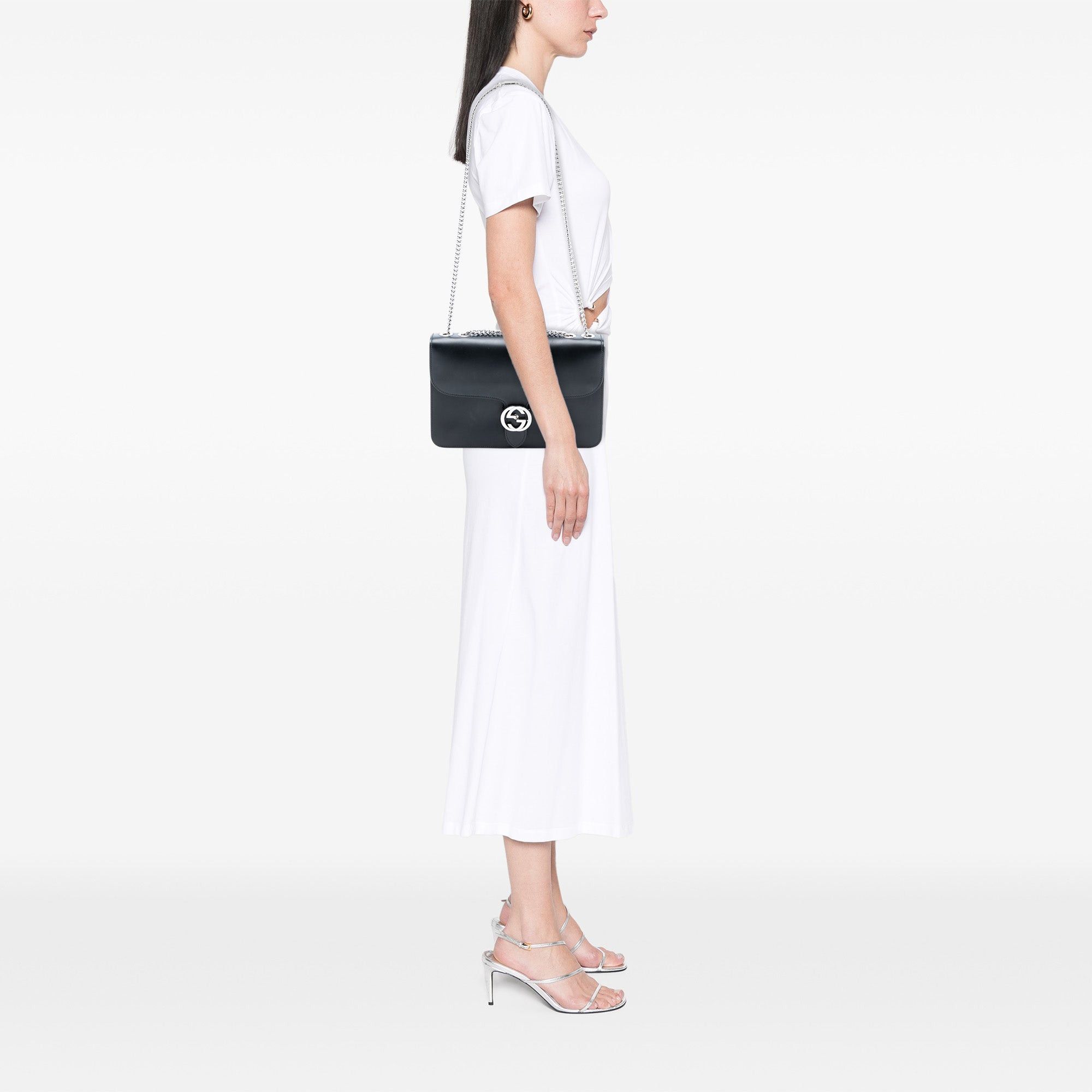 Gucci Medium Polished Calfskin Dollar Interlocking G Crossbody Size ONE SIZE - 7 Thumbnail