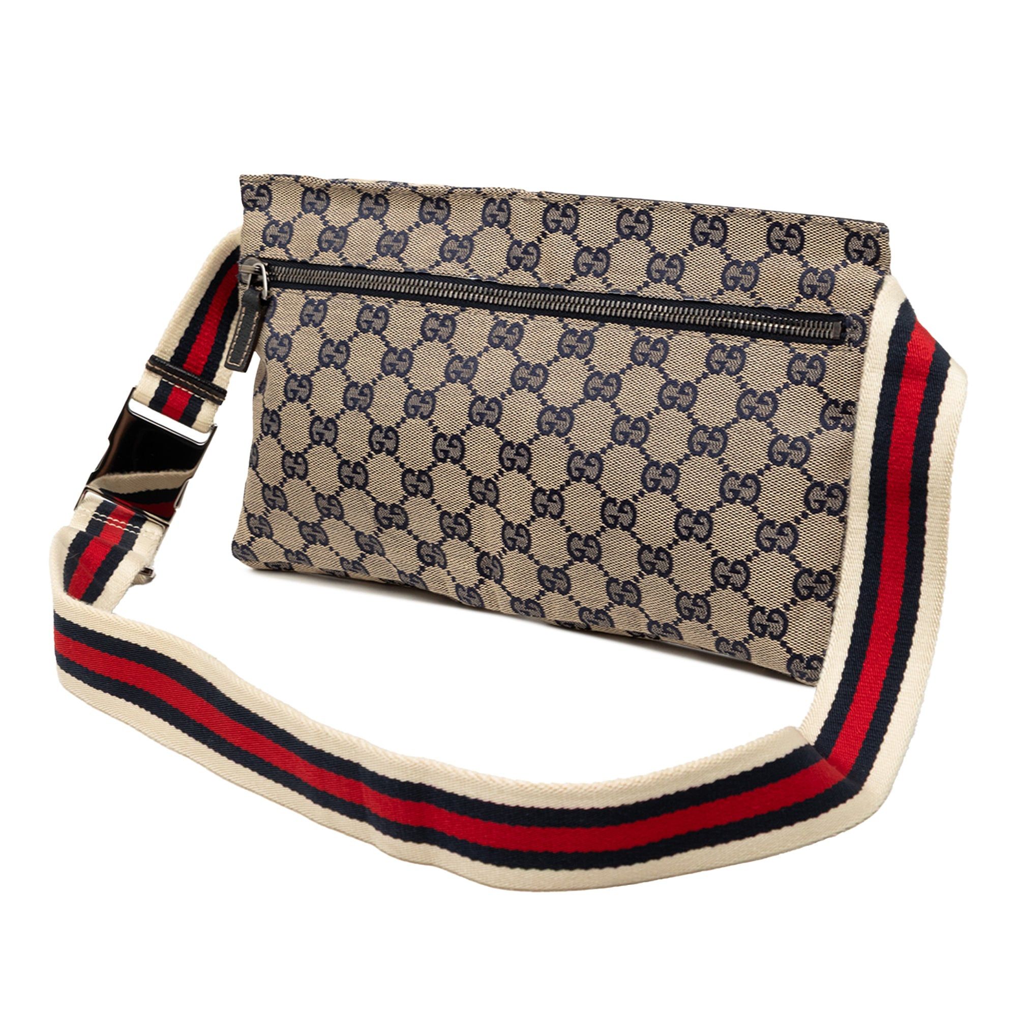 Gucci GG Canvas Web Double Pocket Belt Bag Size ONE SIZE - 2 Thumbnail