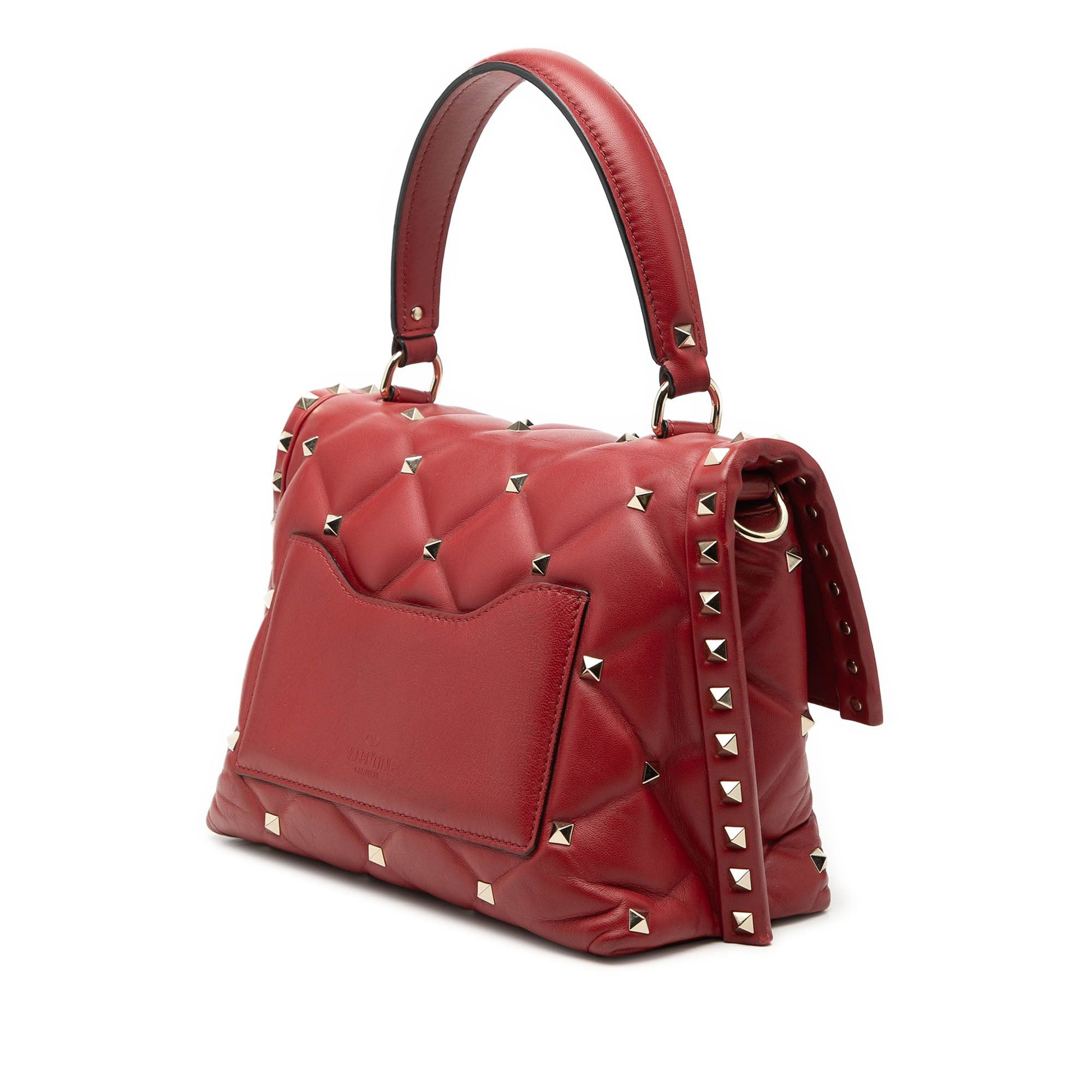 Valentino Medium Lambskin Candystud Top Handle Satchel Size ONE SIZE - 2 Thumbnail