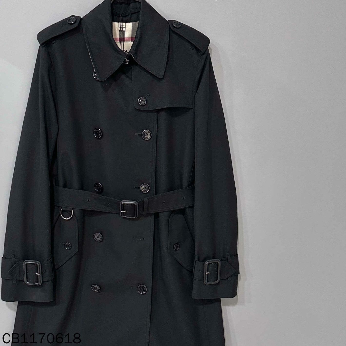 Burberry Burberry Plaid Long Black Coat XL Women Size XL / US 12-14 / IT 48-50 - 2 Thumbnail