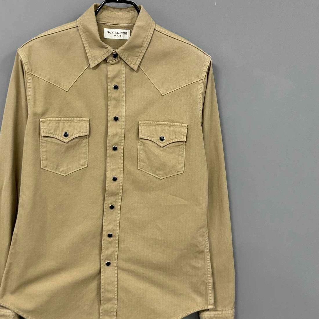 Saint Laurent Paris Saint Laurent Paris Beige Shirt xs Men Size US XS / EU 42 / 0 - 2 Thumbnail
