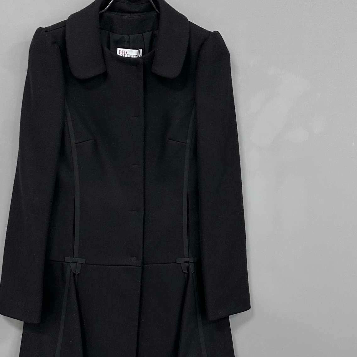 Valentino Valentino Wool Black Coat S Women Size S / US 4 / IT 40 - 2 Thumbnail