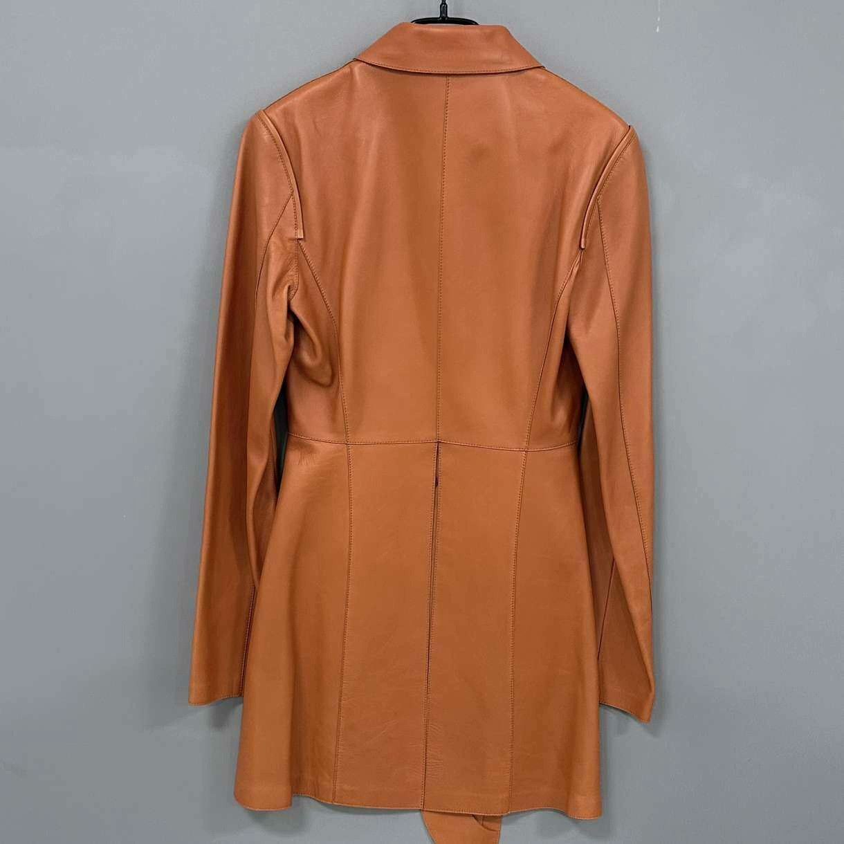 Loewe Loewe Orange Leather Jacket S Women Size S / US 4 / IT 40 - 3 Thumbnail