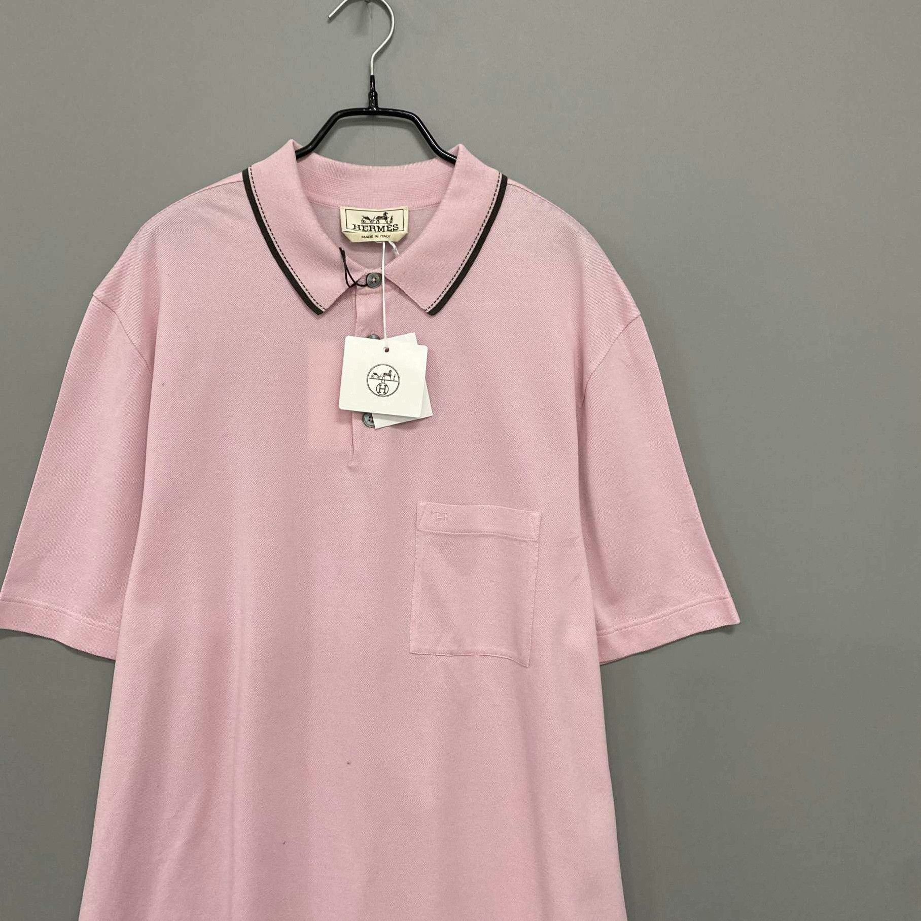 Hermes Hermes Embroidered Pink Polo xl Men Size US XL / EU 56 / 4 - 2 Thumbnail