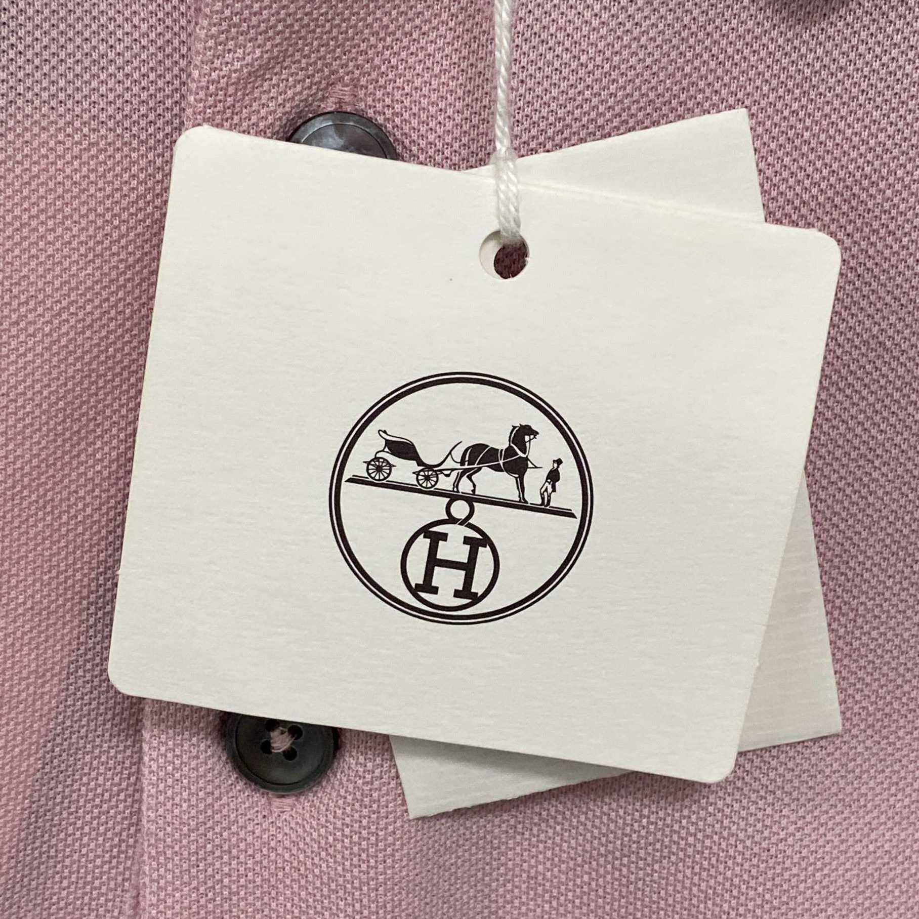 Hermes Hermes Embroidered Pink Polo xl Men Size US XL / EU 56 / 4 - 5 Thumbnail
