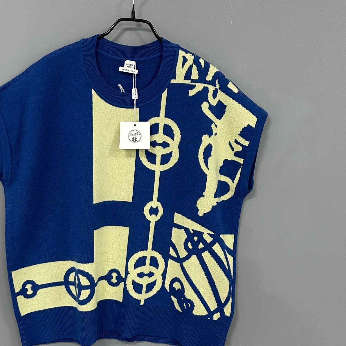 Hermes Hermes Blue T-Shirt L Women Size L / US 10 / IT 46 - 2 Thumbnail