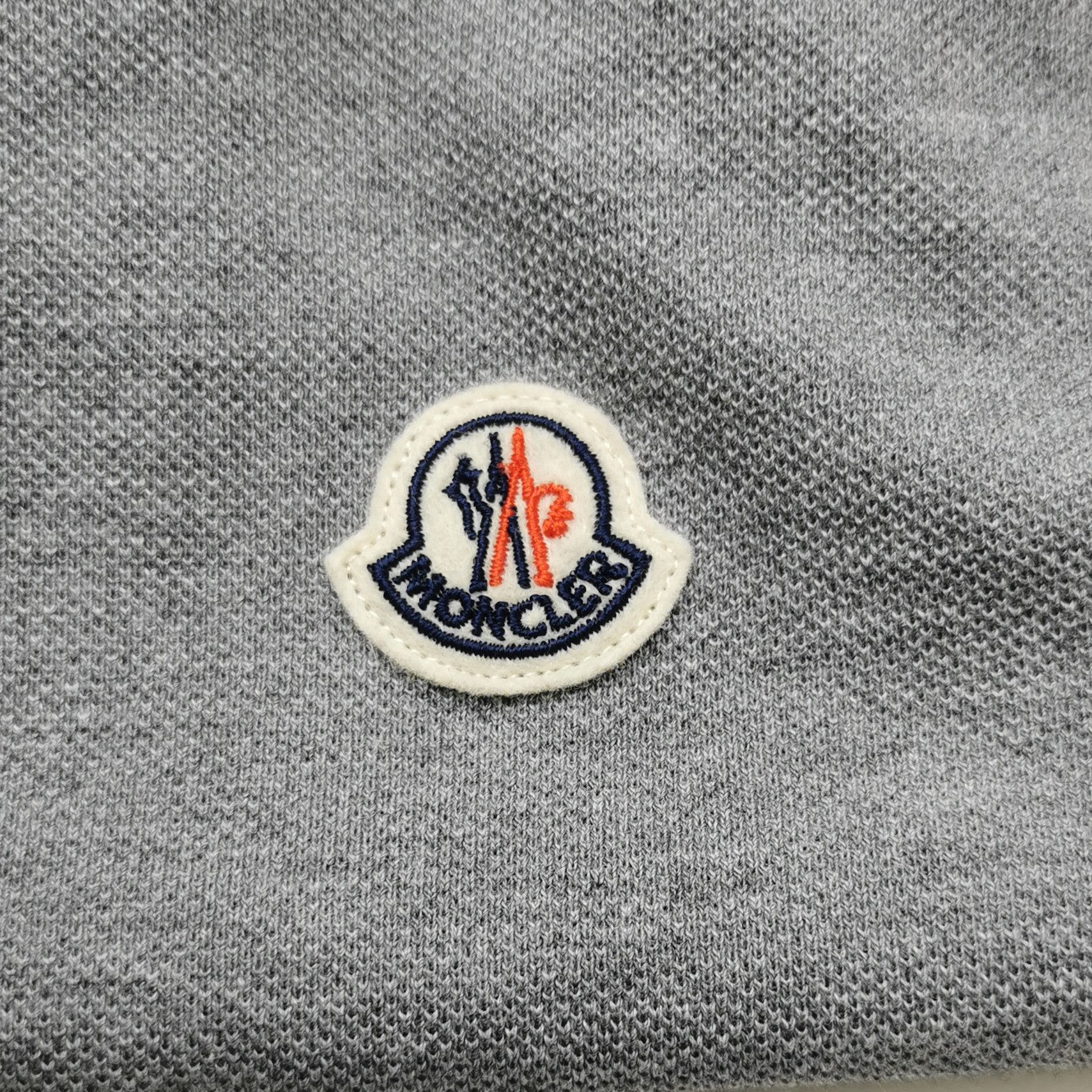 Moncler Moncler Striped Trim Long Sleeve Polo Gray Size S Size US S / EU 44-46 / 1 - 4 Thumbnail