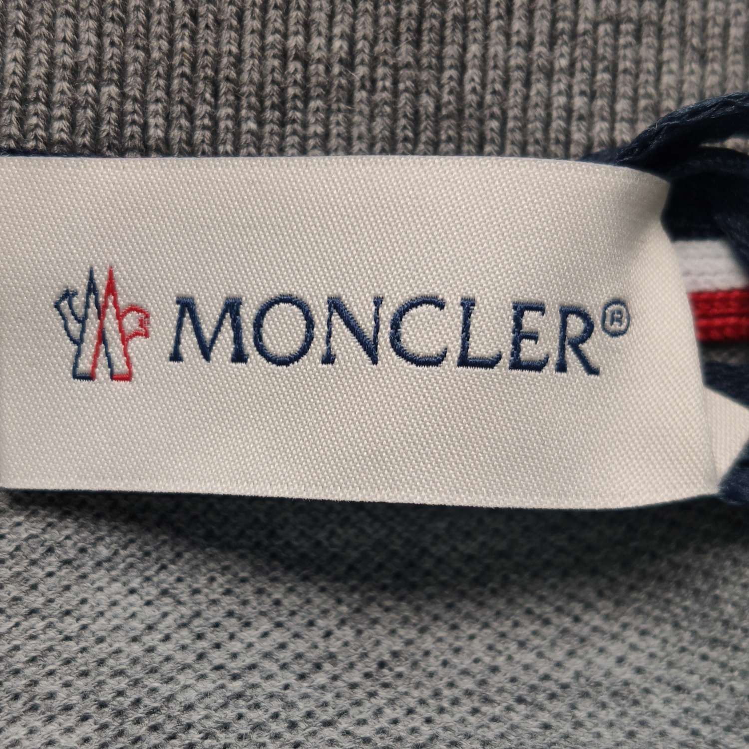 Moncler Moncler Striped Trim Long Sleeve Polo Gray Size S Size US S / EU 44-46 / 1 - 7 Thumbnail