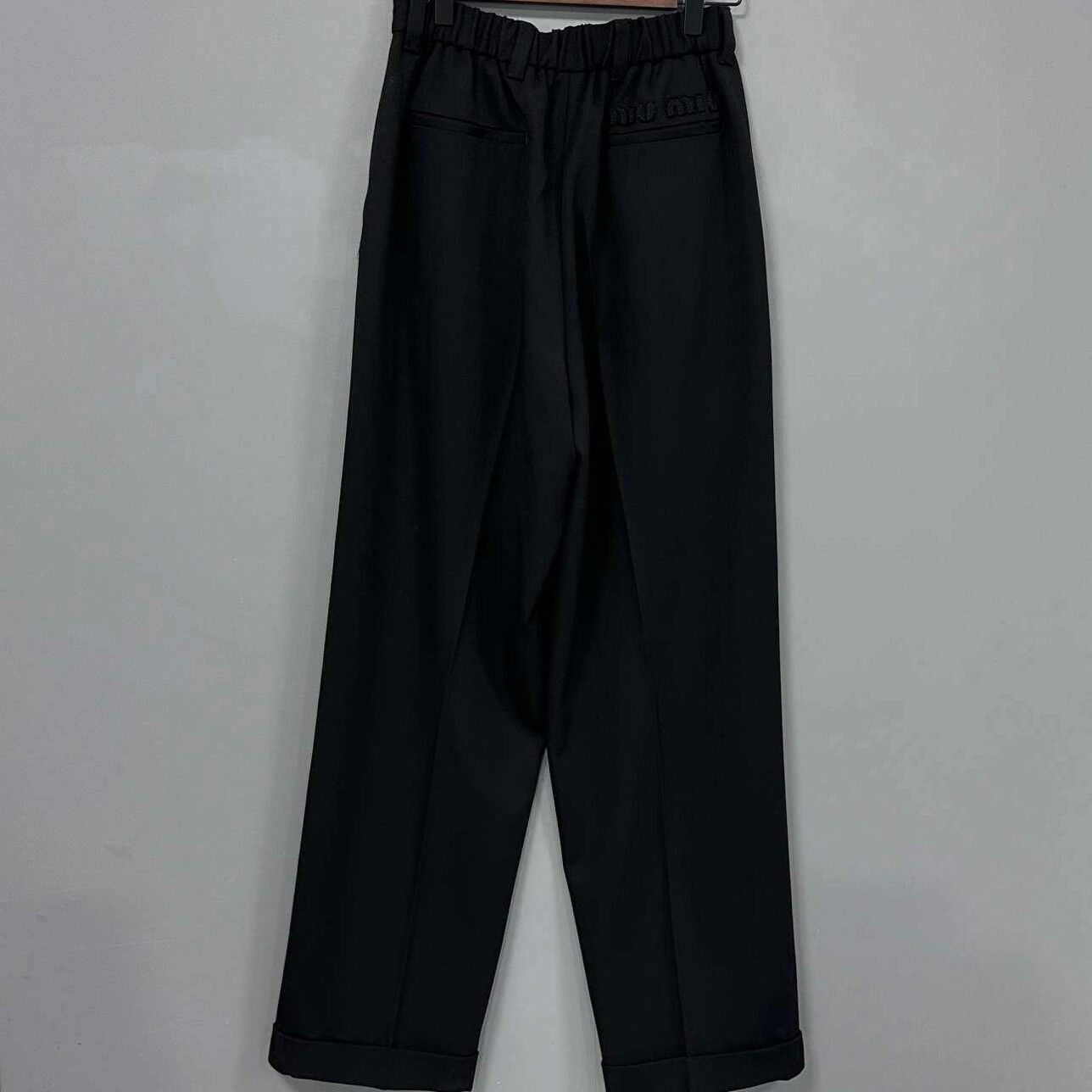 Miu Miu Miu Miu Retro Embroidered Black Pants 28 Women Size 28" / US 6 / IT 42 - 3 Thumbnail