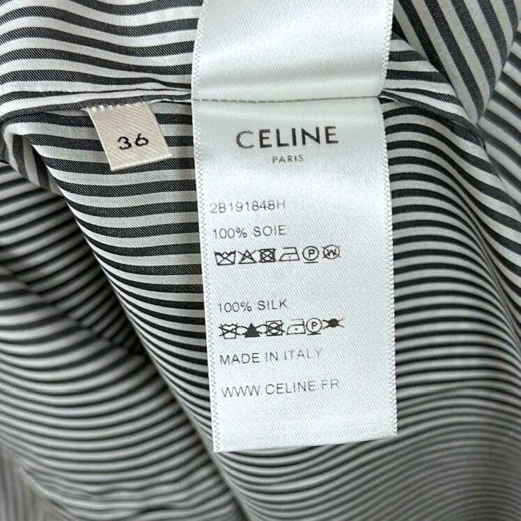 Celine Celine Silk Striped Button Up it_36 Women Size XS / US 0-2 / IT 36-38 - 5 Thumbnail