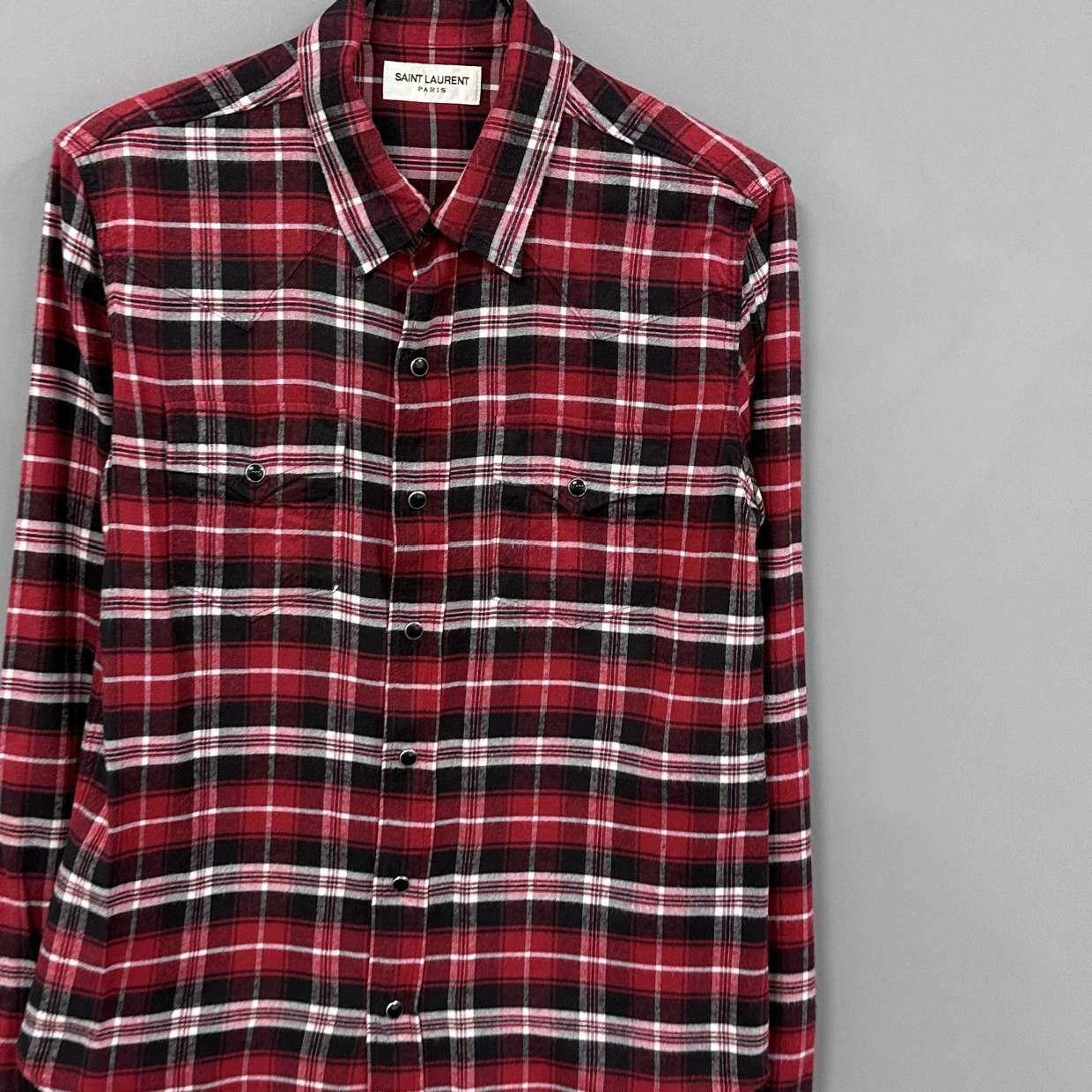 Saint Laurent Paris Saint Laurent Paris Plaid Shirt m Men Size US M / EU 48-50 / 2 - 2 Thumbnail