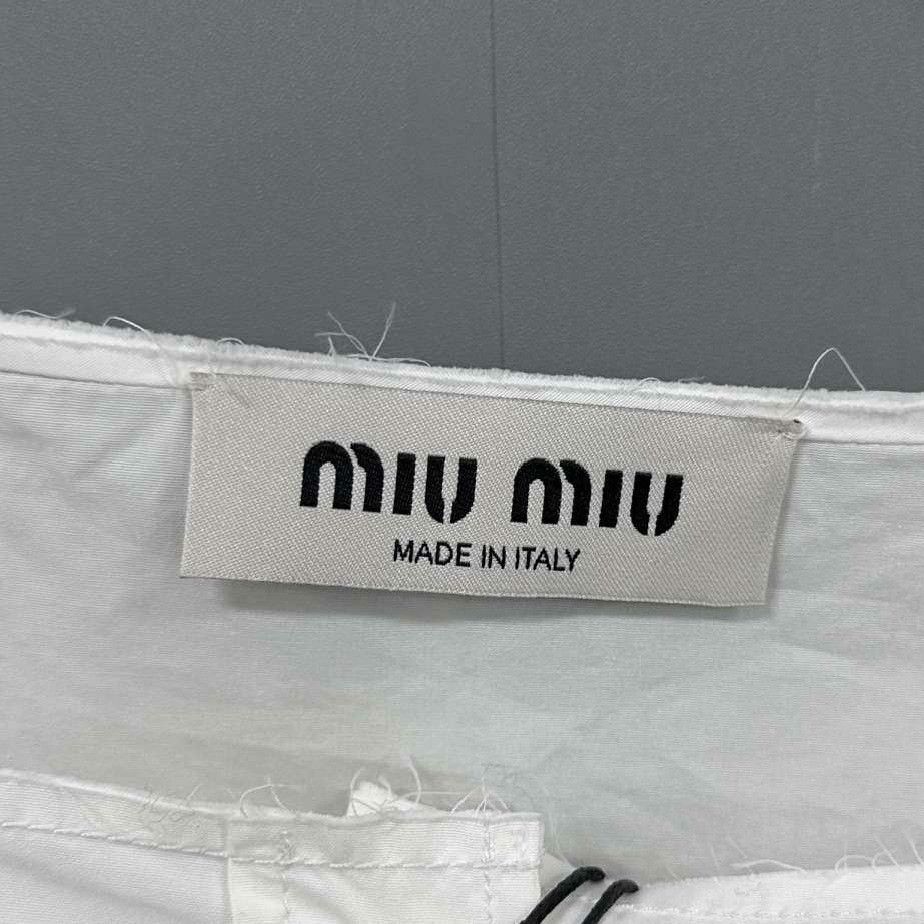Miu Miu Miu Miu Cropped White Tank Top S Women Size S / US 4 / IT 40 - 3 Thumbnail