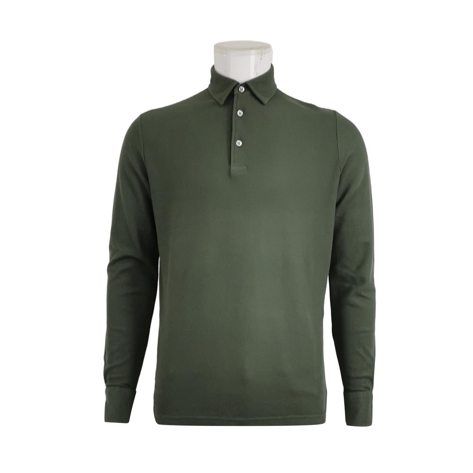 Loro Piana Loro Piana Green Cotton Long Sleeve Polo Size S Size US S / EU 44-46 / 1 - 2 Thumbnail