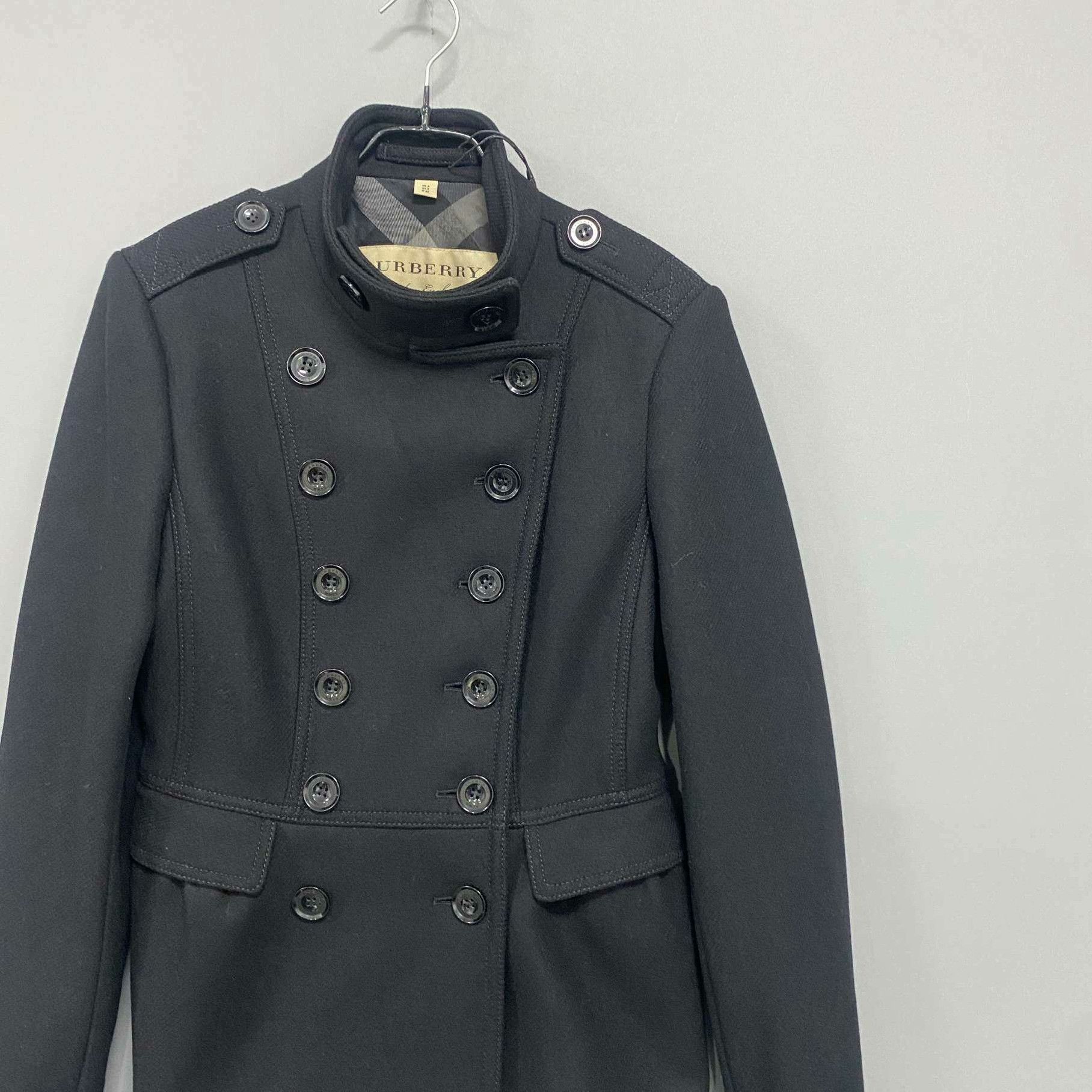 Burberry Burberry Wool Black Coat XS Women Size XS / US 0-2 / IT 36-38 - 2 Thumbnail