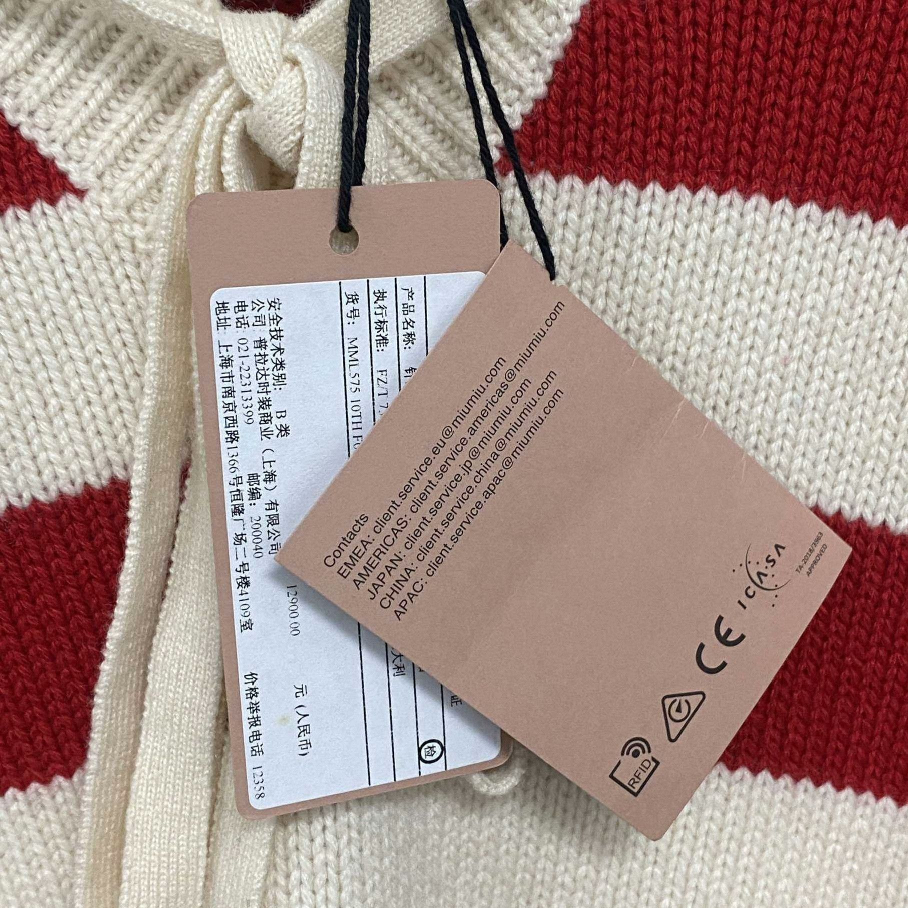 Miu Miu Miu Miu Knit Striped Red Sweater it_38 Women Size XS / US 0-2 / IT 36-38 - 4 Thumbnail