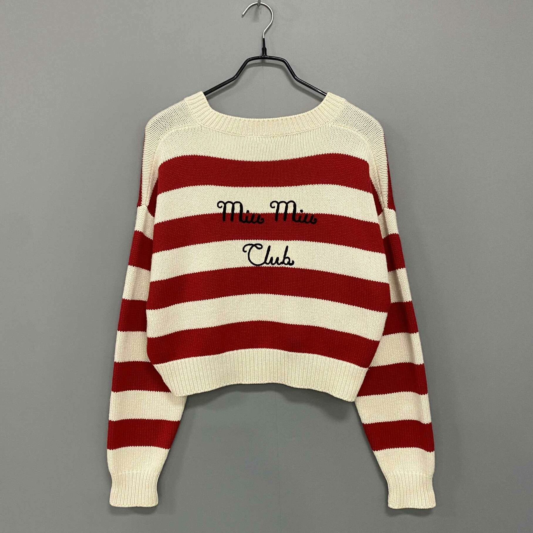 Miu Miu Miu Miu Knit Striped Red Sweater it_38 Women Size XS / US 0-2 / IT 36-38 - 3 Thumbnail