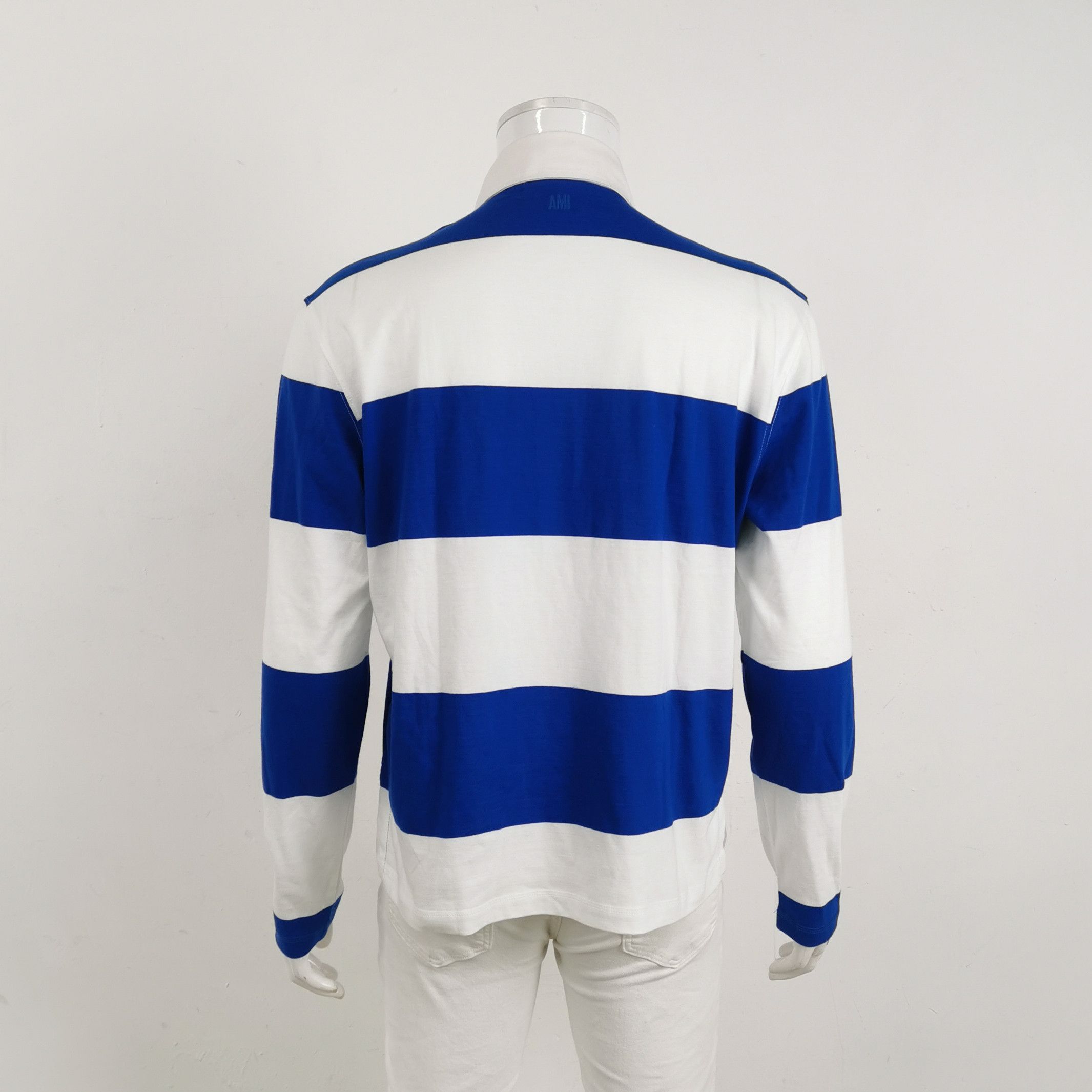 AMI AMI Striped Long Sleeve Polo Shirt S Size US S / EU 44-46 / 1 - 3 Thumbnail