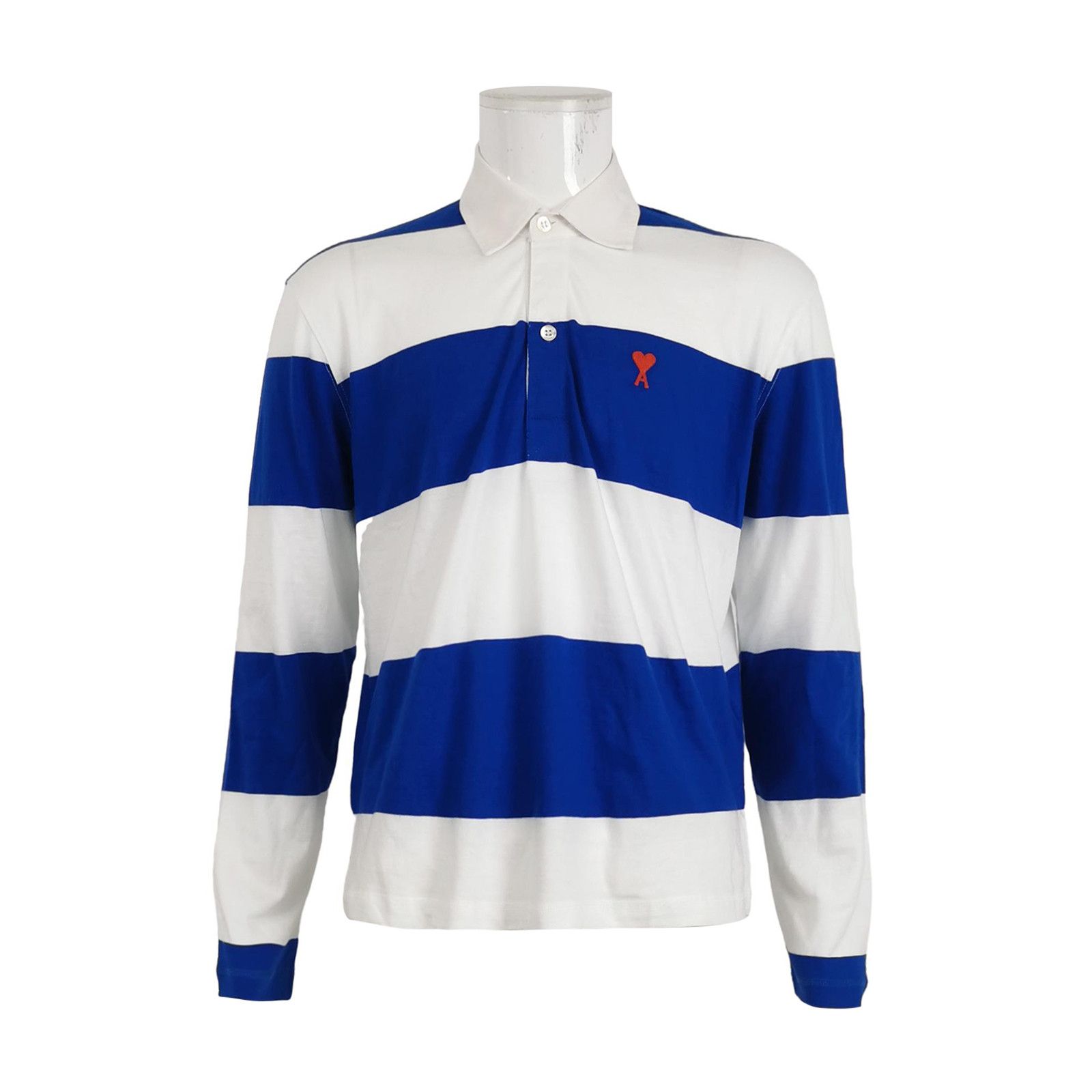 AMI AMI Striped Long Sleeve Polo Shirt S Size US S / EU 44-46 / 1 - 2 Thumbnail