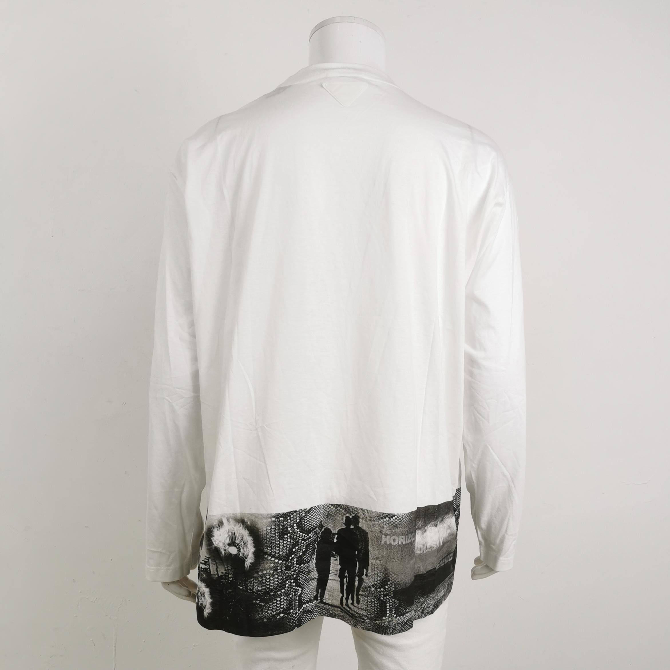 Prada Prada Graphic Hem Long Sleeve T-Shirt XL Size US XL / EU 56 / 4 - 3 Thumbnail