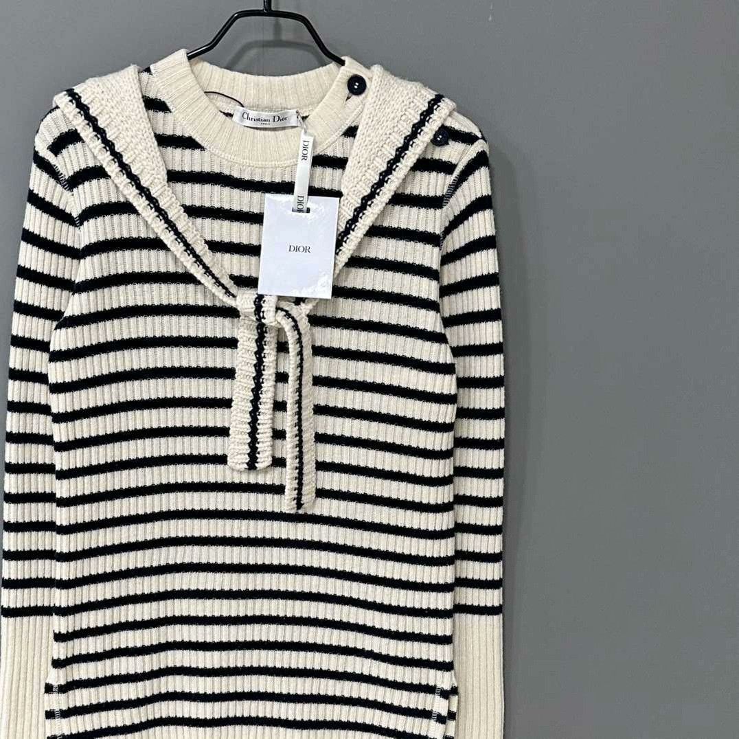Dior Dior Striped Black Sweater XS Women Size XS / US 0-2 / IT 36-38 - 2 Thumbnail