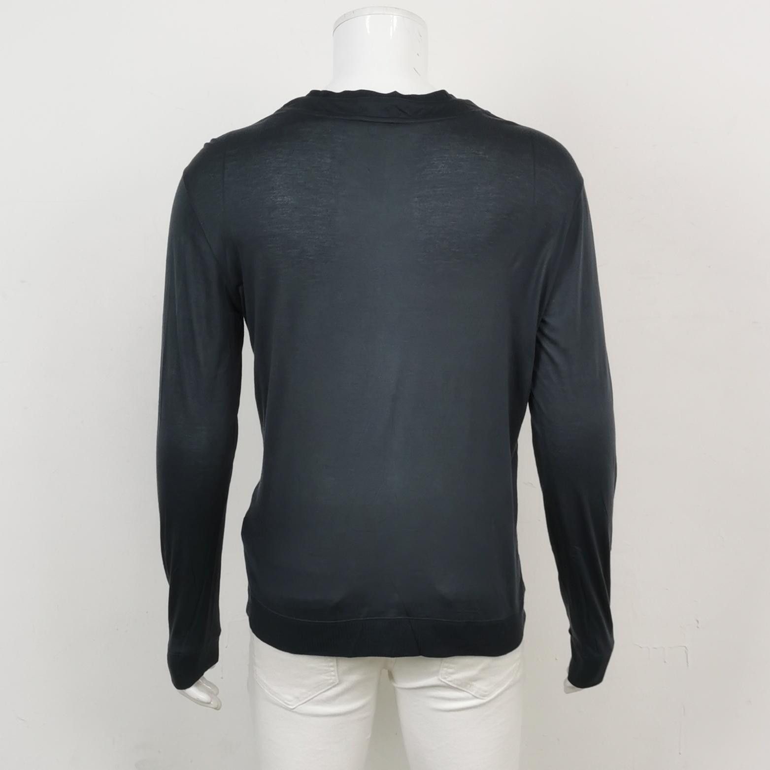 Giorgio Armani Giorgio Armani Cashmere Blend Henley T-Shirt EU 52 Size US L / EU 52-54 / 3 - 3 Thumbnail