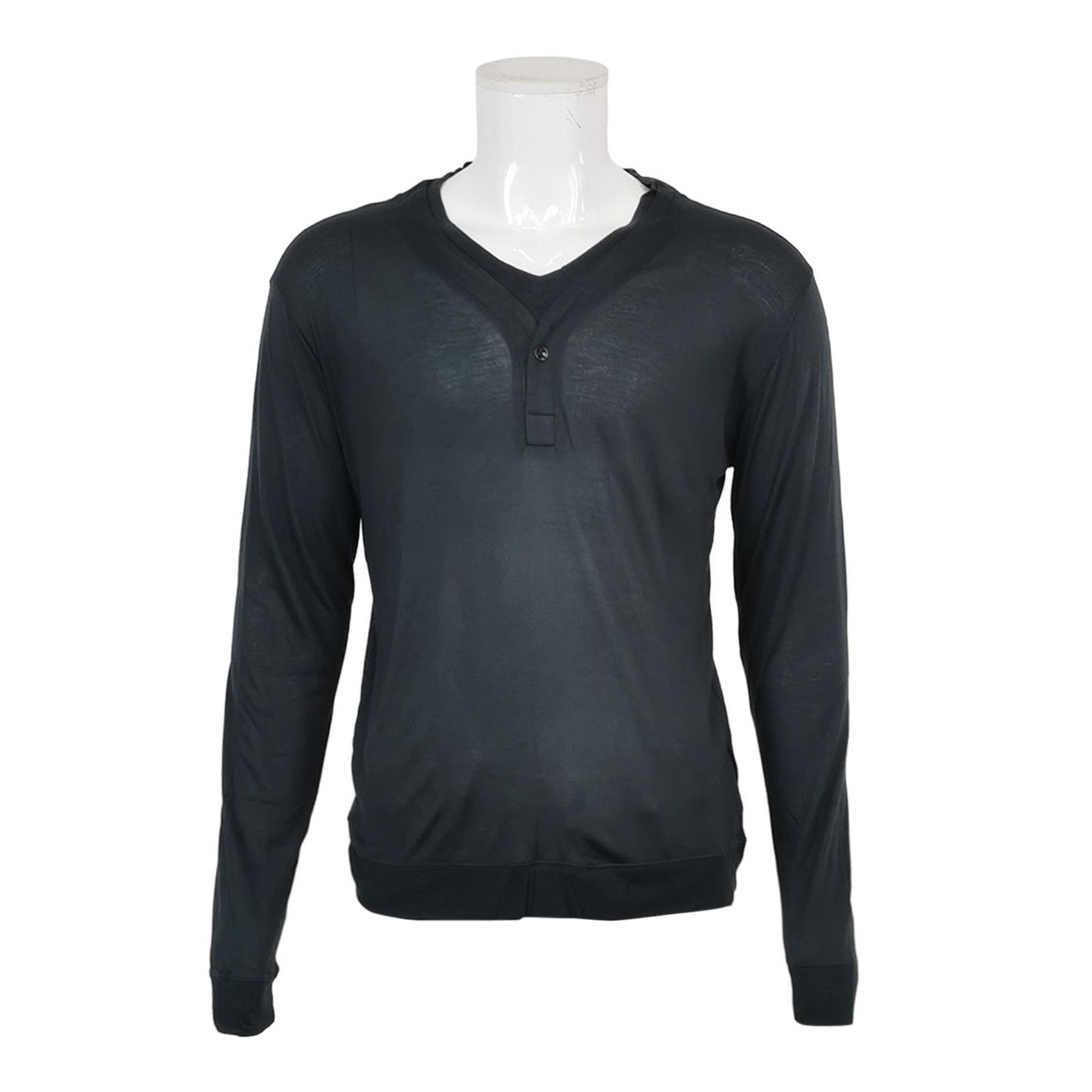 Giorgio Armani Giorgio Armani Cashmere Blend Henley T-Shirt EU 52 Size US L / EU 52-54 / 3 - 2 Thumbnail