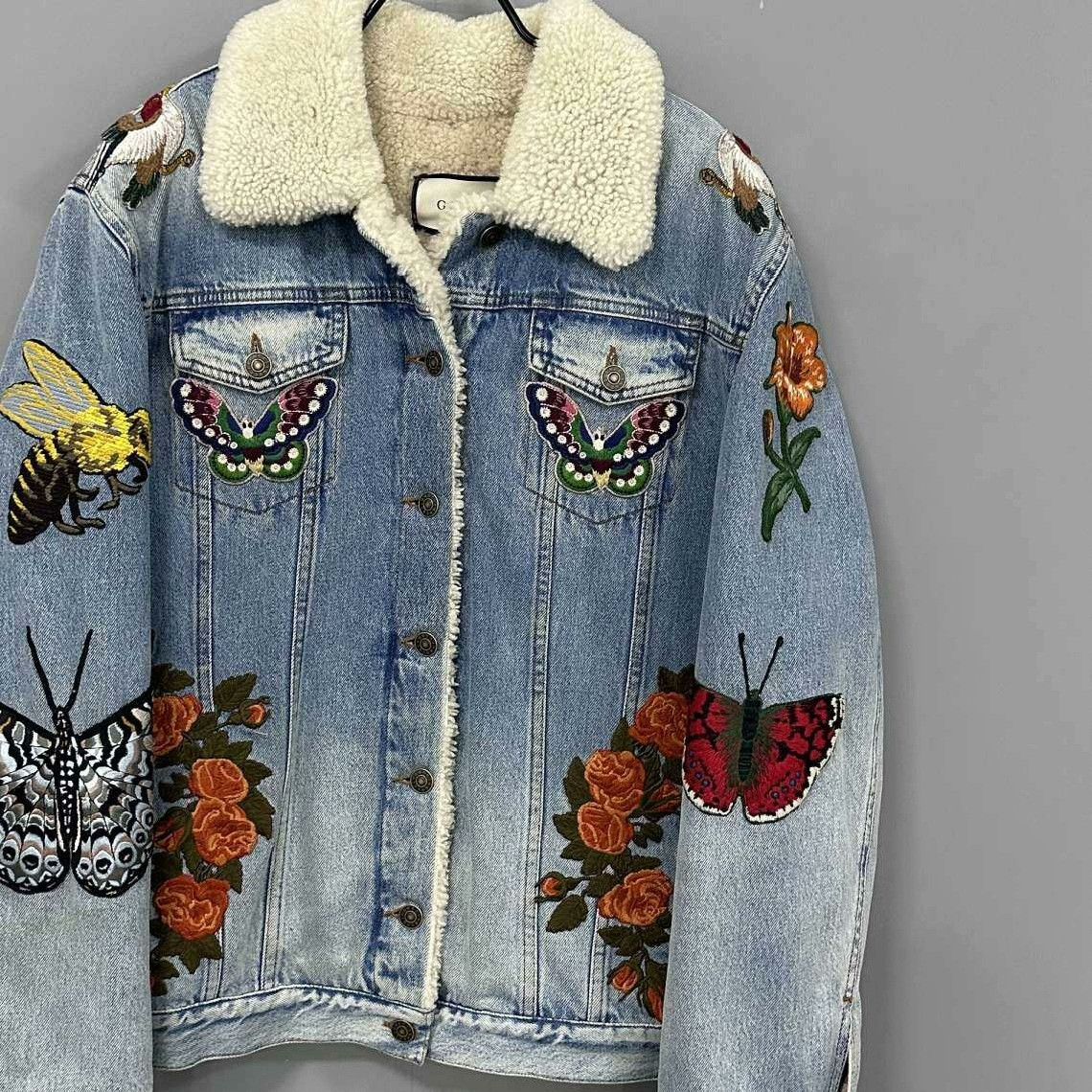 Gucci Gucci Denim Embroidered Jacket it_40 Women Size S / US 4 / IT 40 - 2 Thumbnail
