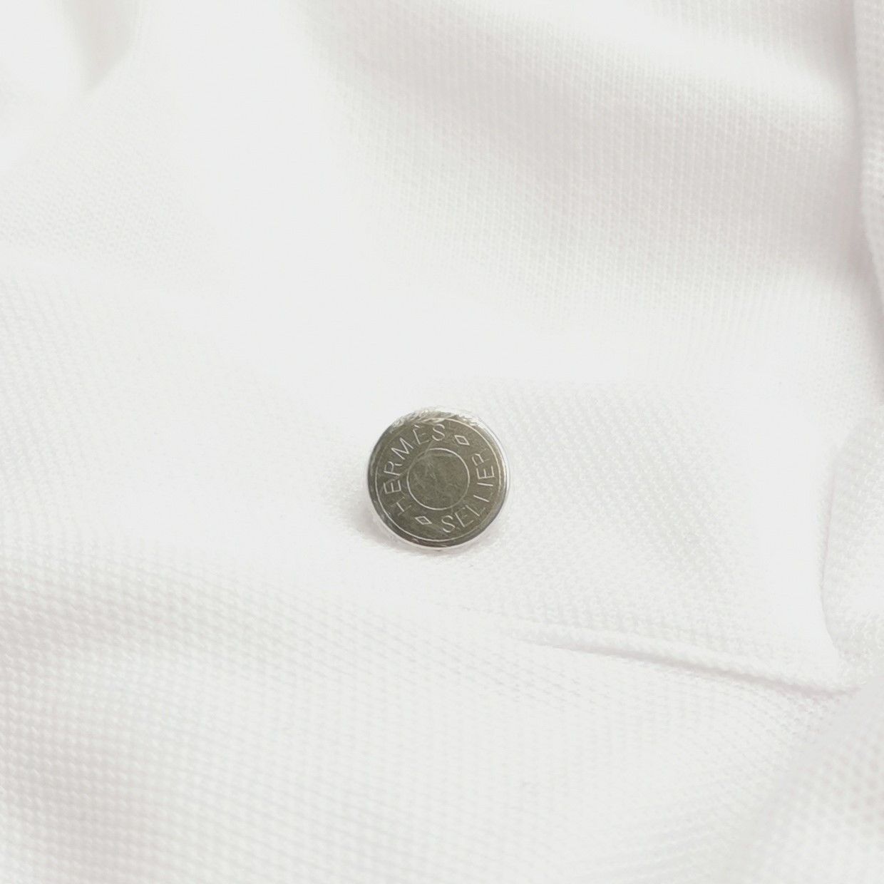 Hermes Hermès Contrast Trim White Polo Shirt Size XL Size US XL / EU 56 / 4 - 4 Thumbnail