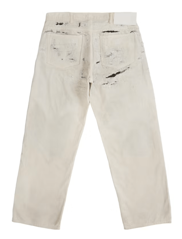 Supreme MM6 Maison Margiela Distressed Loose Fit Selvedge Jean Whit Size US 34 / EU 50 - 2 Thumbnail