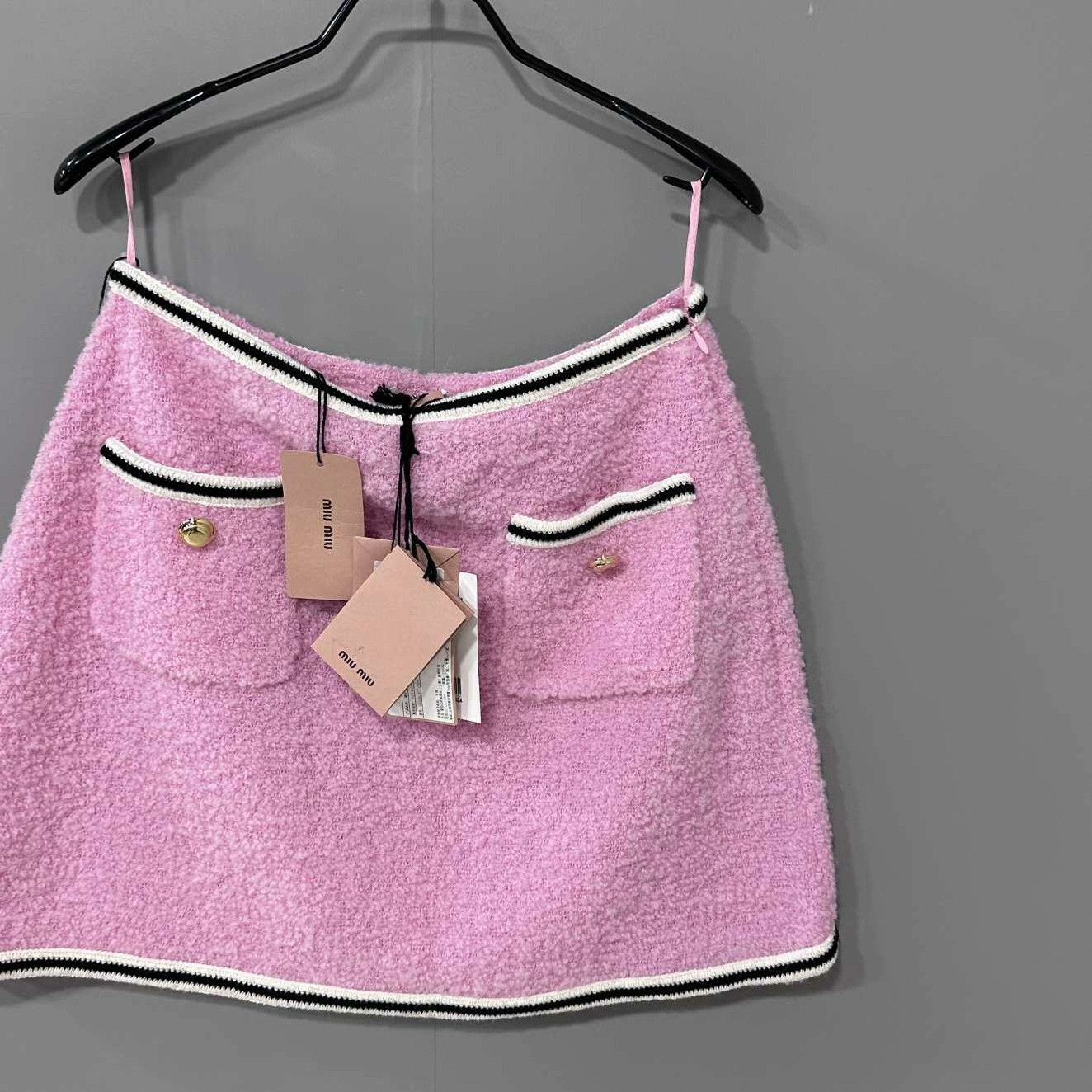 Miu Miu Miu Miu Knit Wool Pink Skirt 26 Women Size 26" / US 2 / IT 38 - 2 Thumbnail