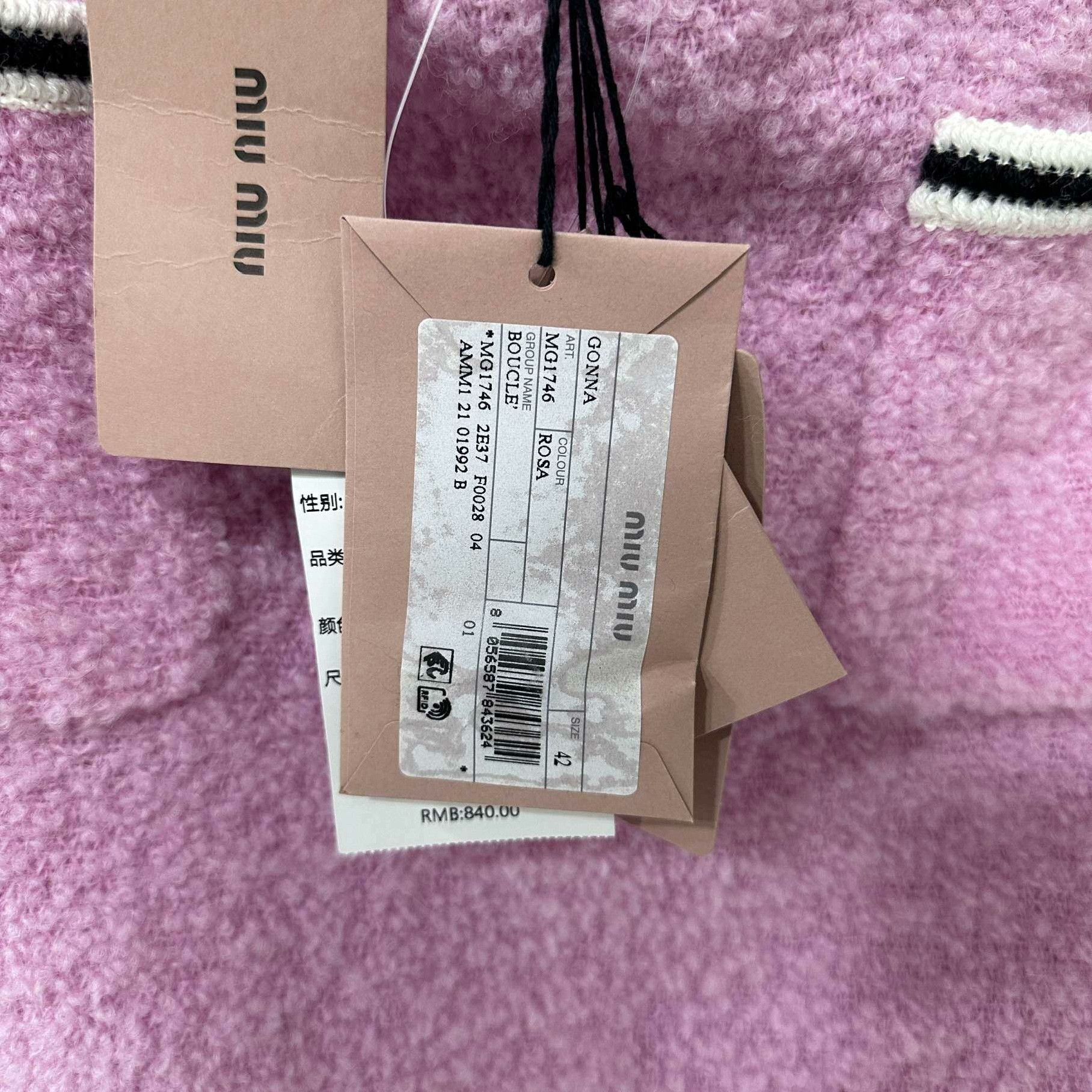Miu Miu Miu Miu Knit Wool Pink Skirt 26 Women Size 26" / US 2 / IT 38 - 6 Thumbnail