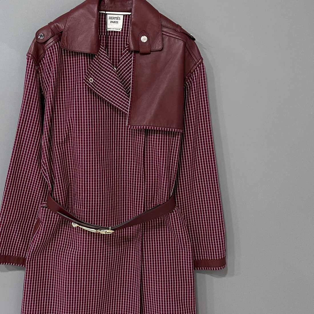 Hermes Hermes Plaid Red Coat it_34 Women Size XXS / US 00 / IT 34 - 2 Thumbnail