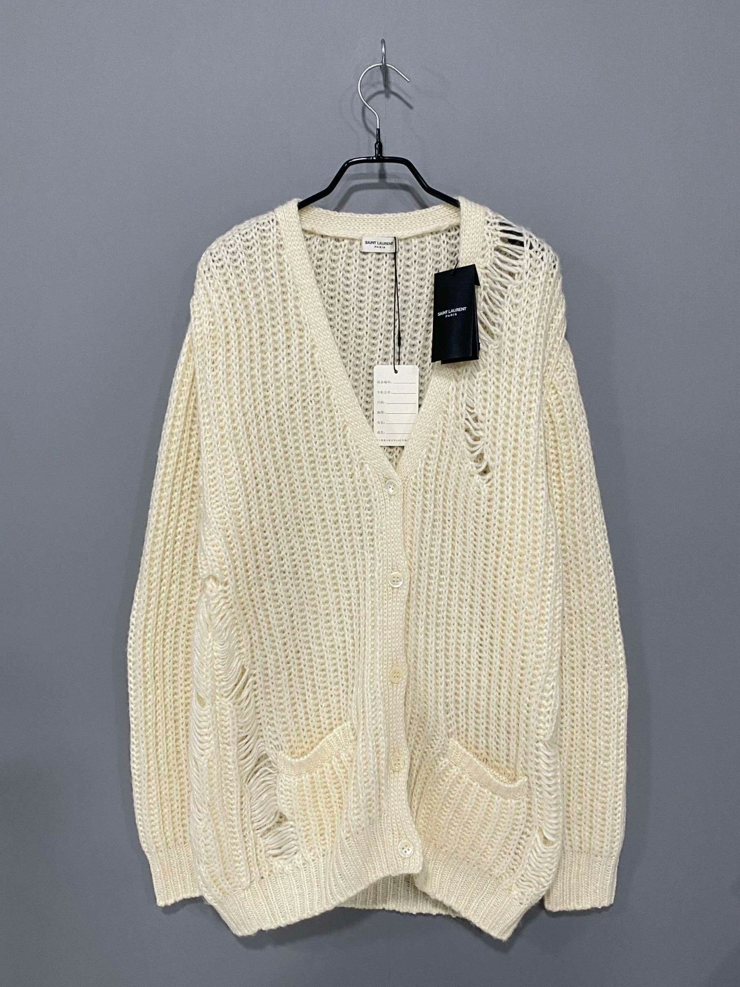 Saint Laurent Paris Saint Laurent Paris Knit White Sweater M Women Size M / US 6-8 / IT 42-44 - 2 Thumbnail