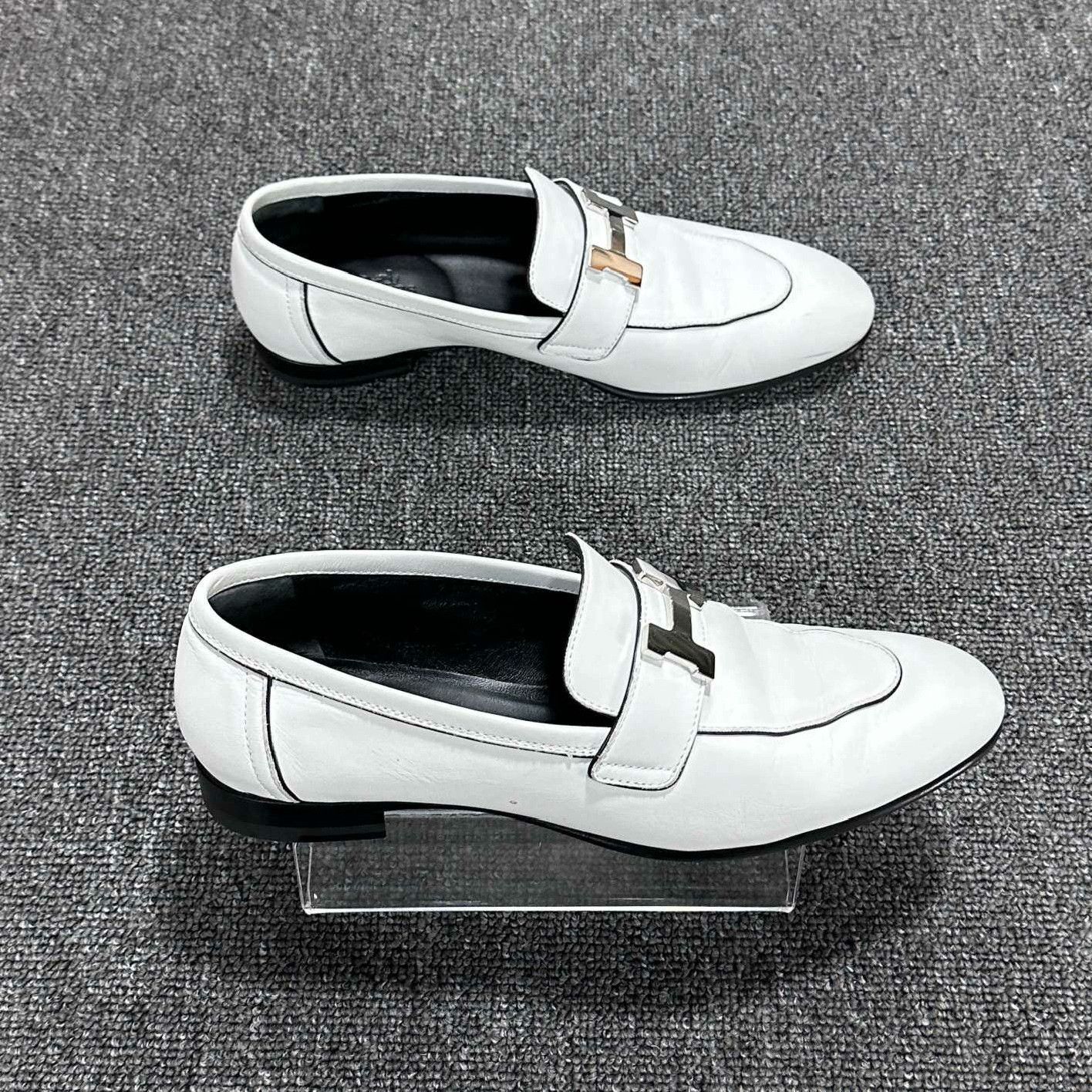 Hermes Hermes White Lowtop Sneakers us_6-5 Women Size US 6.5 / IT 36.5 - 3 Thumbnail