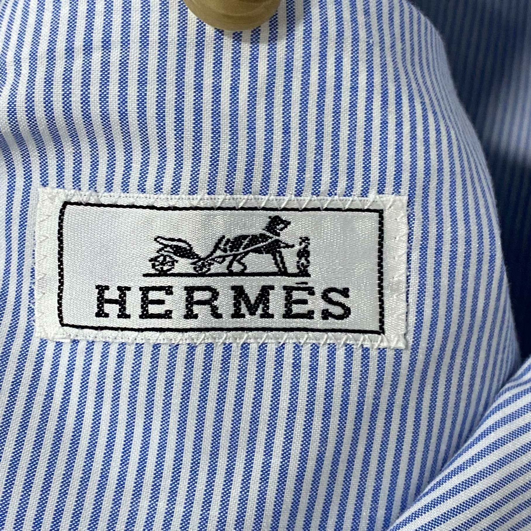 Hermes Hermes Formal Striped Blue Suit 40r Men Size 40R - 5 Thumbnail