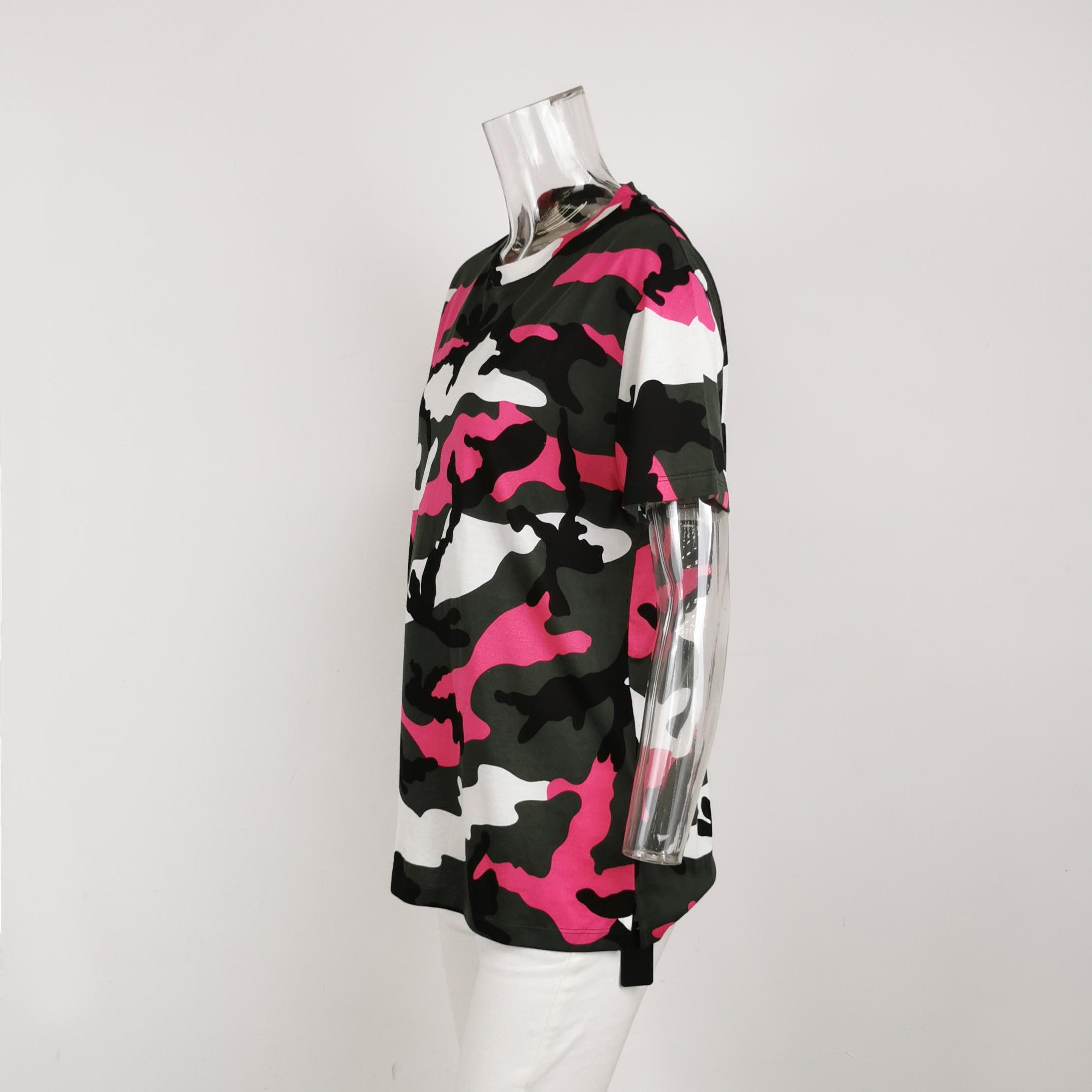 Valentino Valentino Pink Camo Cotton T-Shirt Size S Size US S / EU 44-46 / 1 - 3 Thumbnail