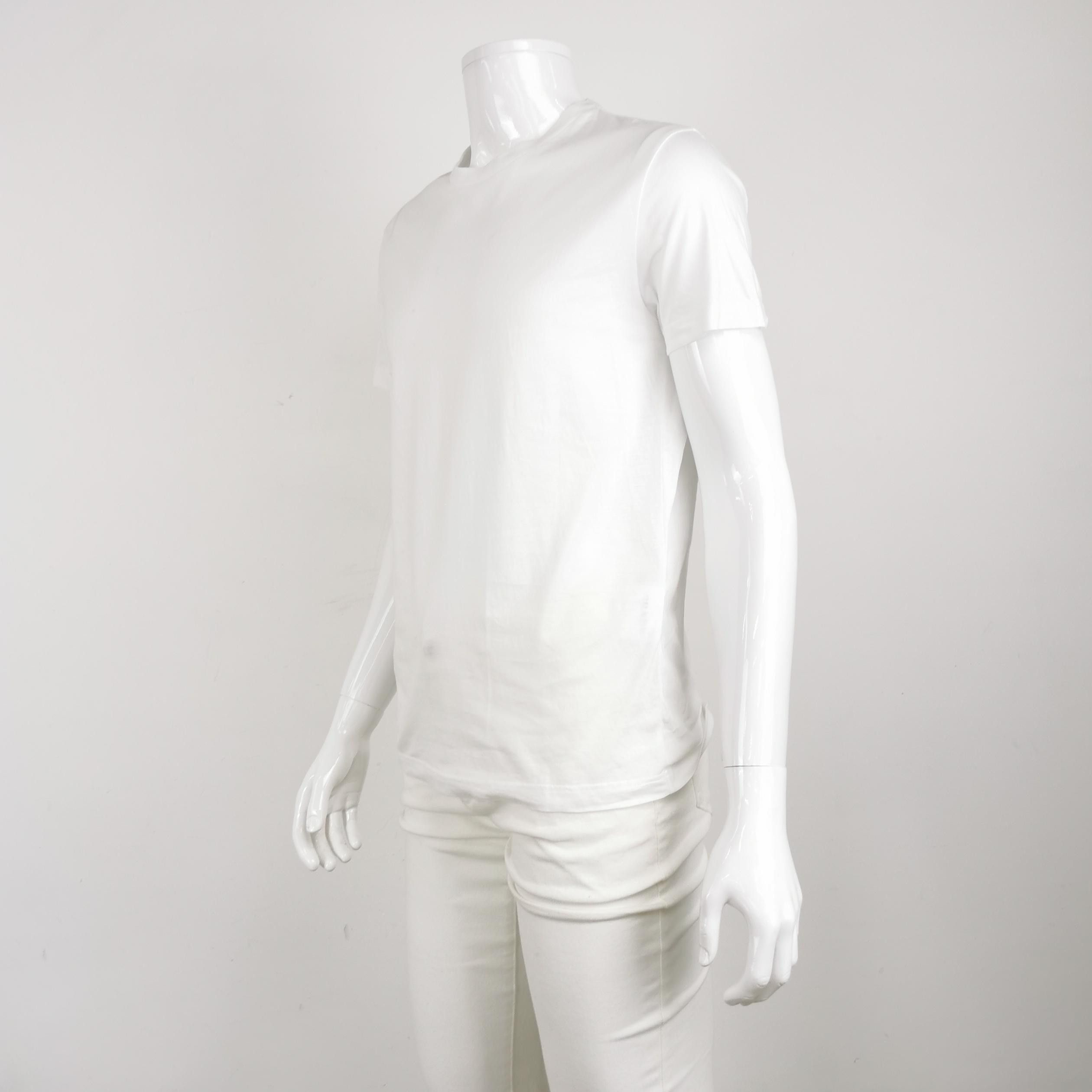 Prada Prada White Cotton T-Shirt L Size US L / EU 52-54 / 3 - 3 Thumbnail