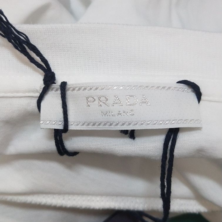 Prada Prada White Cotton T-Shirt L Size US L / EU 52-54 / 3 - 7 Thumbnail