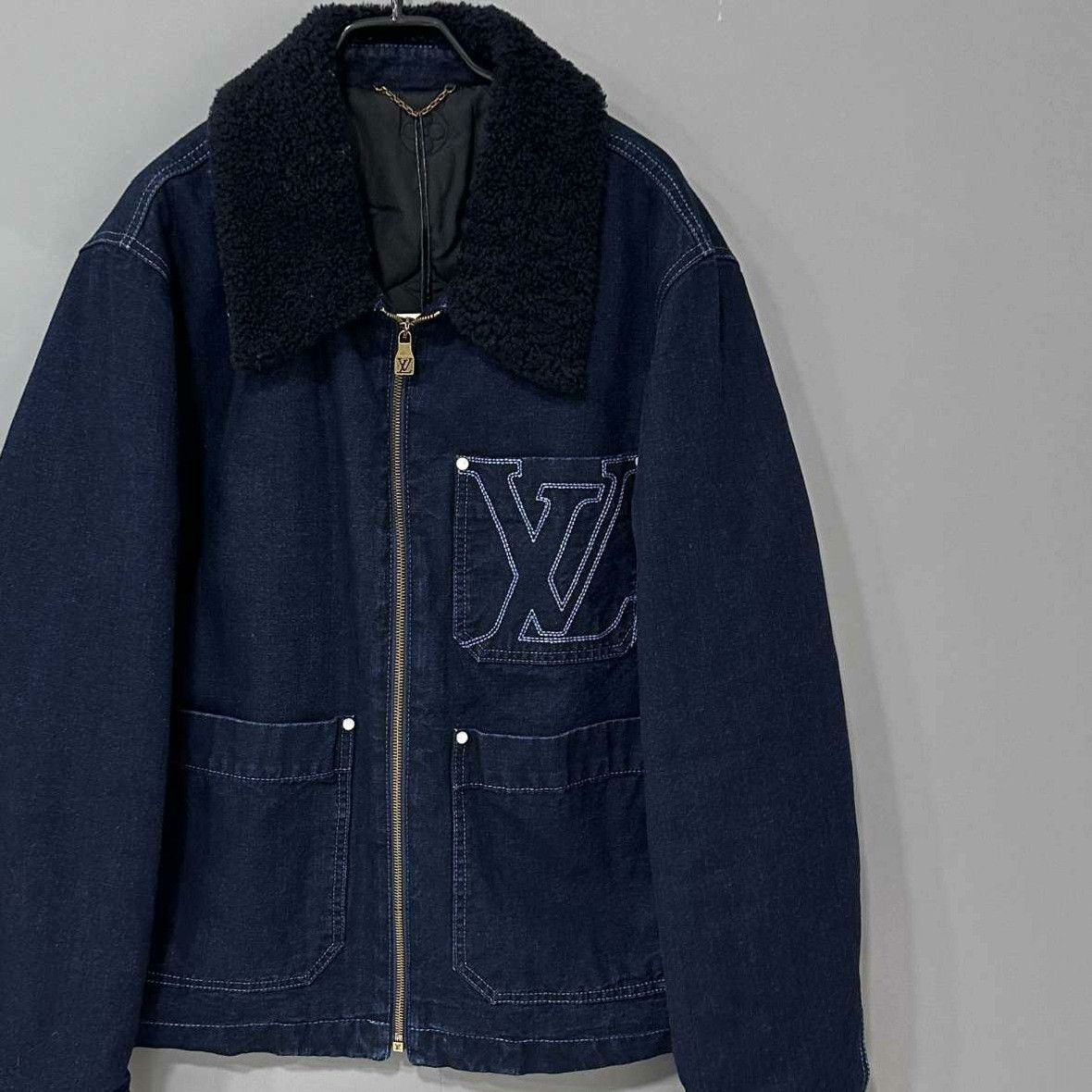 Louis Vuitton Louis Vuitton Denim Cotton Black Heavy Coat m Men Size US M / EU 48-50 / 2 - 2 Thumbnail