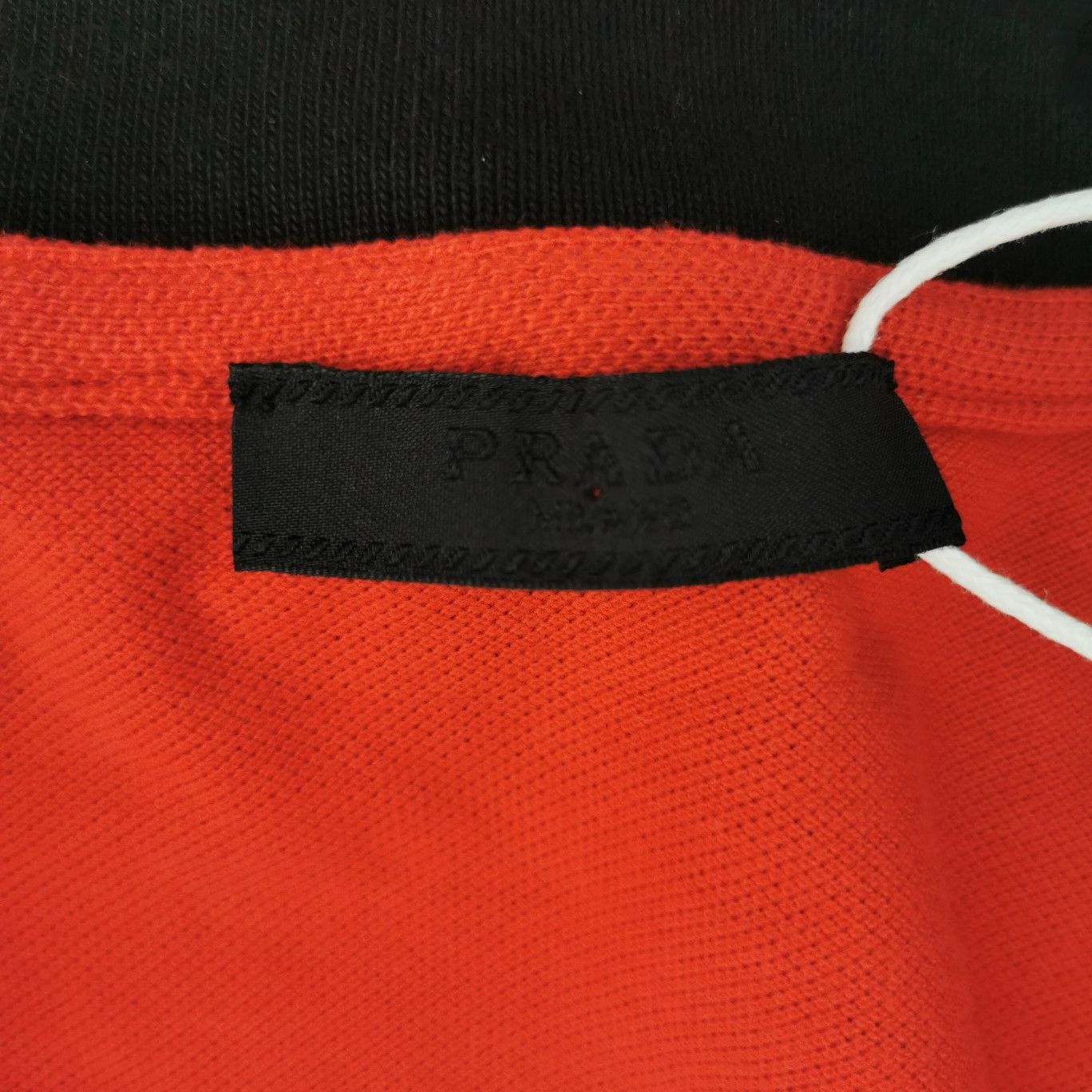 Prada Prada Red Contrast Collar Cotton Polo Shirt L Size US L / EU 52-54 / 3 - 6 Thumbnail